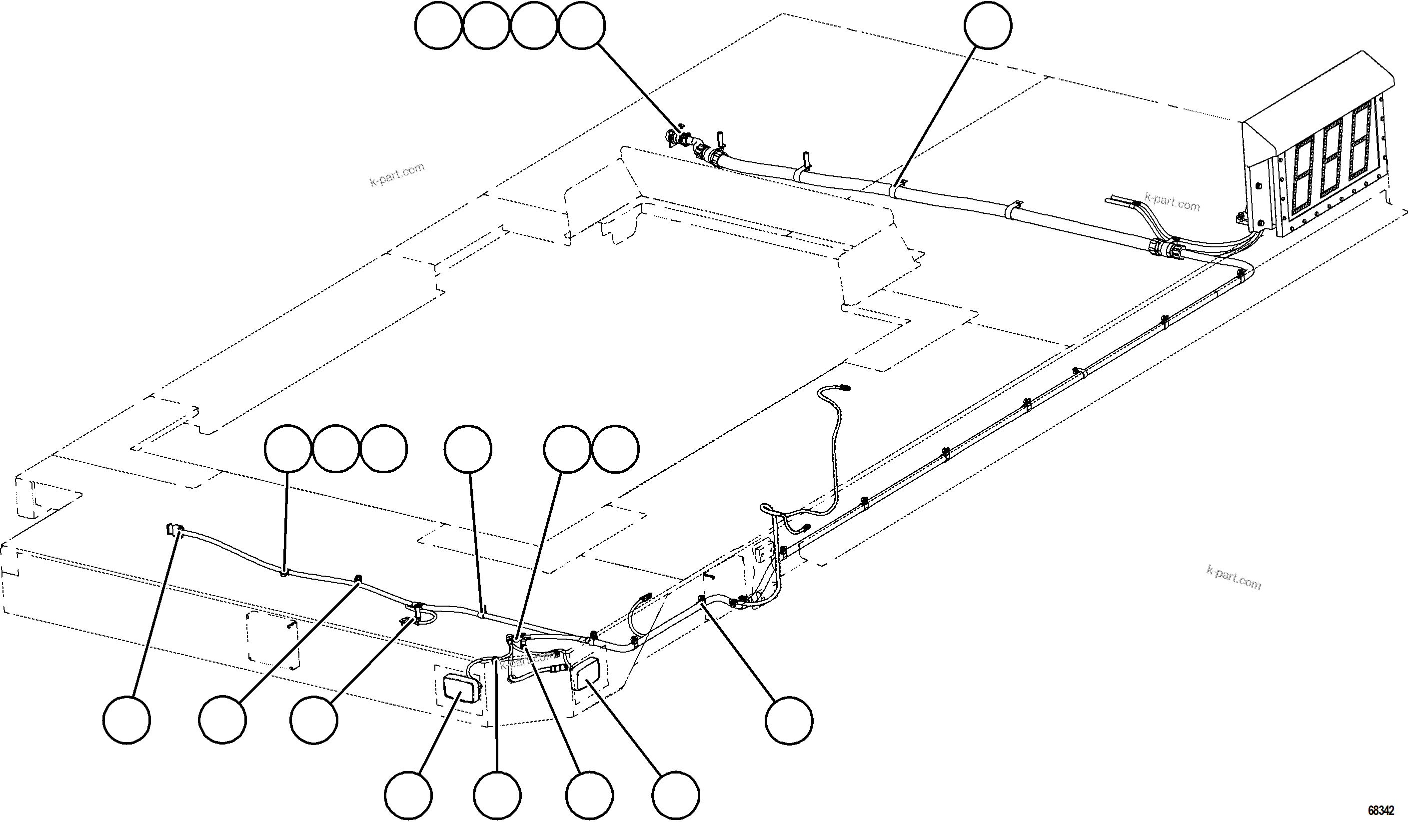 Komatsu parts book diagram for AFE78-E 930E-5 S/N A40022, A40024 - A40025  TECK: LH DECK WIRING & LIGHTS