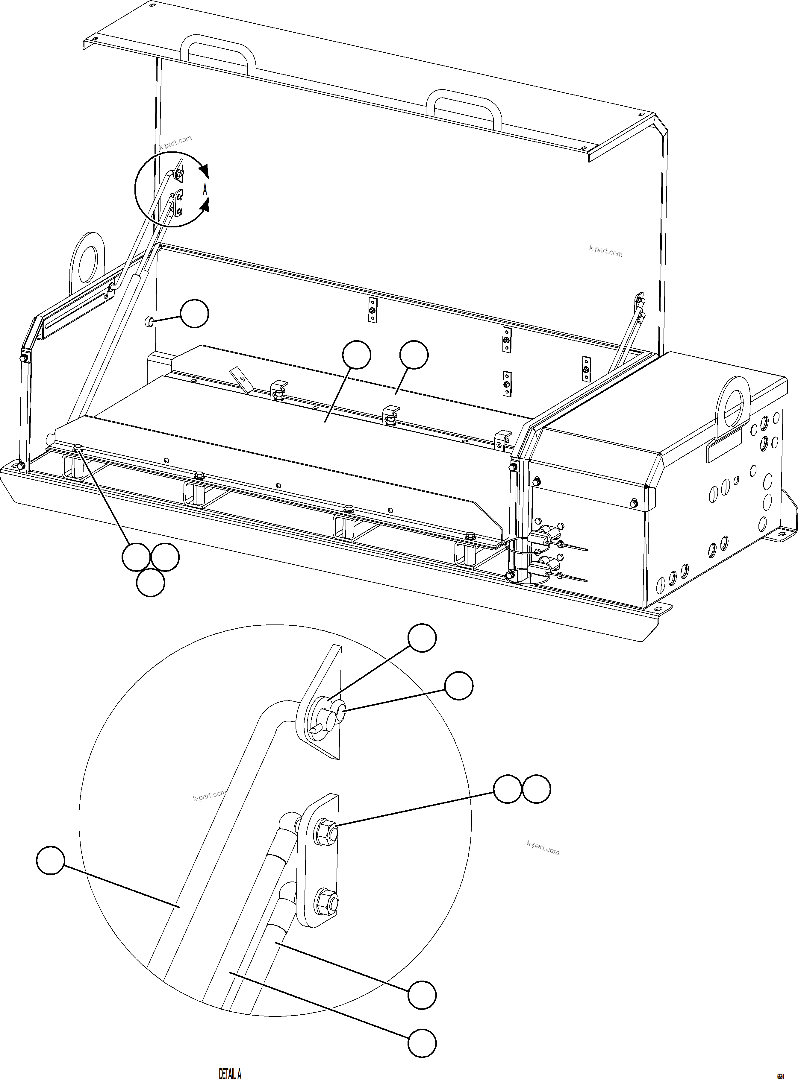 Komatsu parts book diagram for AFE78-E 930E-5 S/N A40022, A40024 - A40025  TECK: BATTERY BOX    2/6