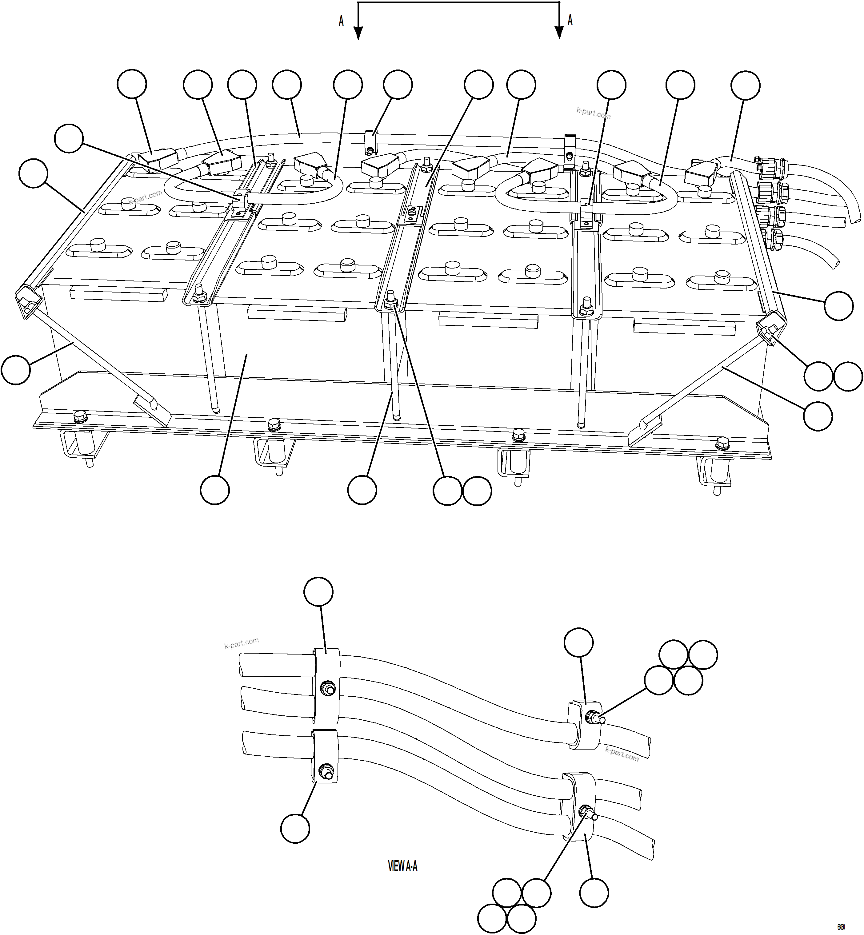 Komatsu parts book diagram for AFE78-E 930E-5 S/N A40022, A40024 - A40025  TECK: BATTERY BOX    4/6