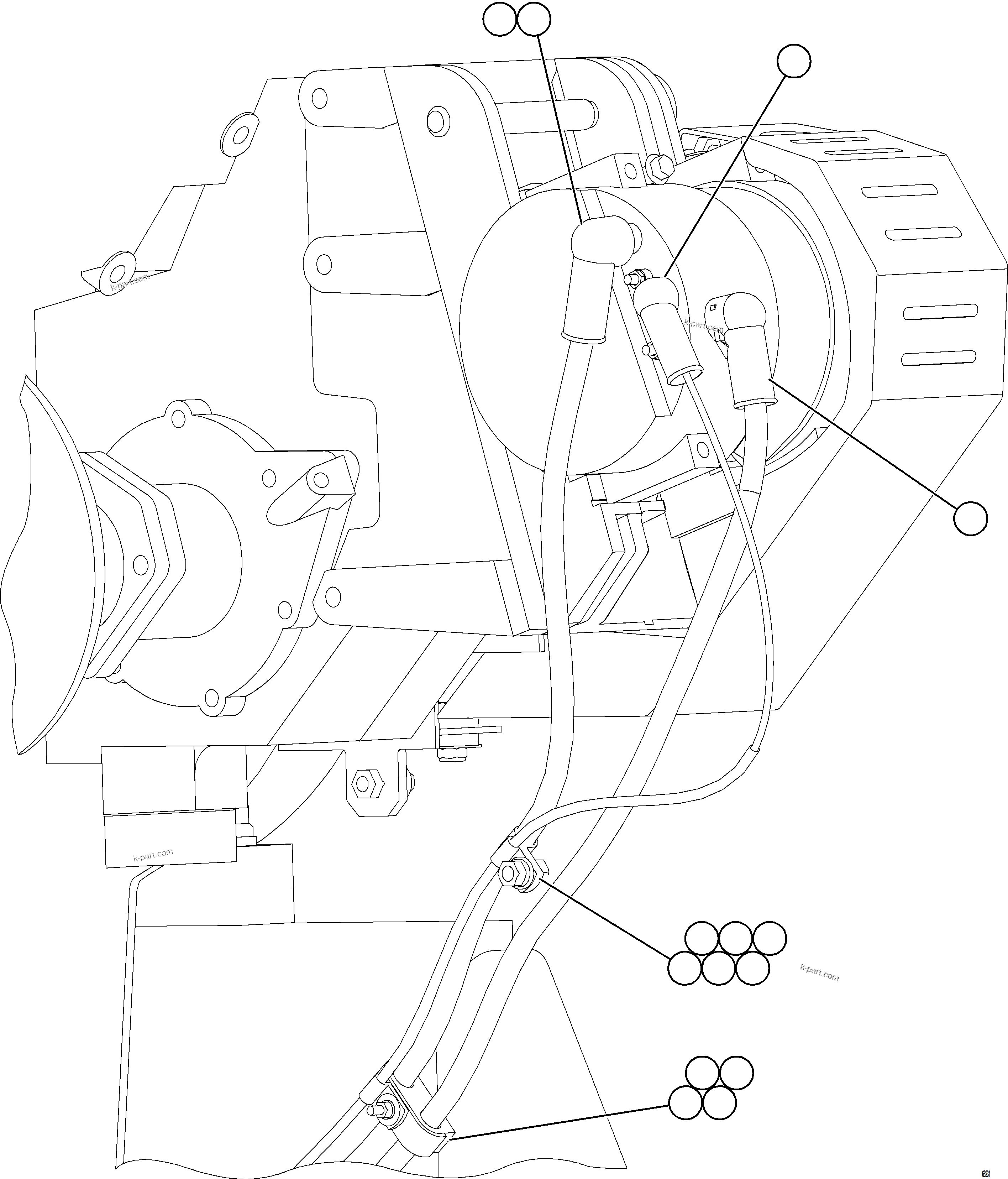 Komatsu parts book diagram for AFE78-E 930E-5 S/N A40022, A40024 - A40025  TECK: CHARGING SYSTEM WIRING