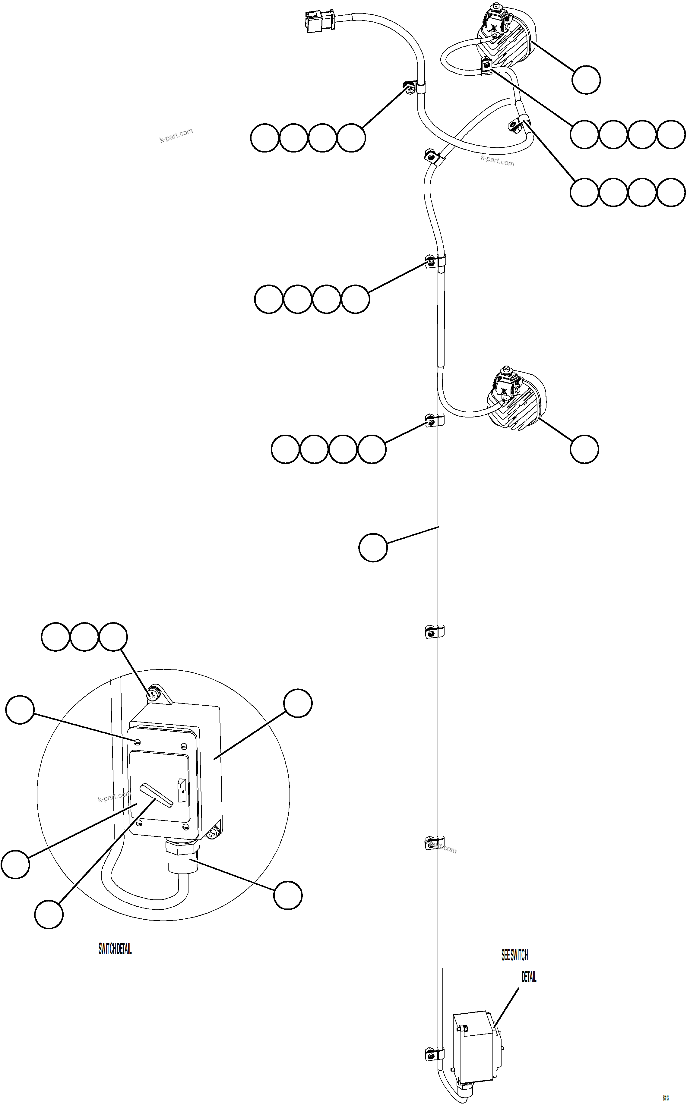 Komatsu parts book diagram for AFE78-E 930E-5 S/N A40022, A40024 - A40025  TECK: RH ENGINE BAY LIGHTS