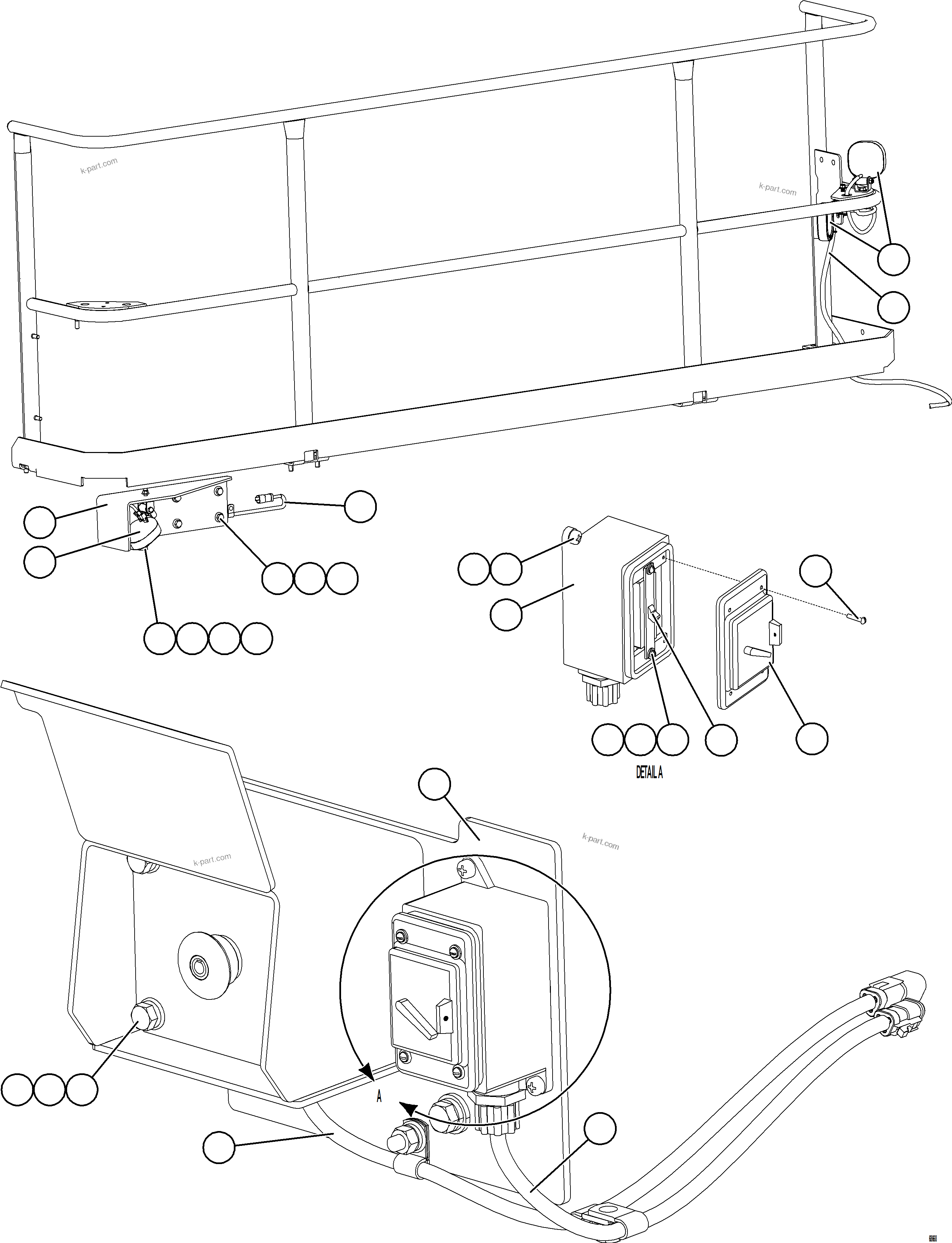 Komatsu parts book diagram for AFE78-E 930E-5 S/N A40022, A40024 - A40025  TECK: LADDER LIGHT SWITCH