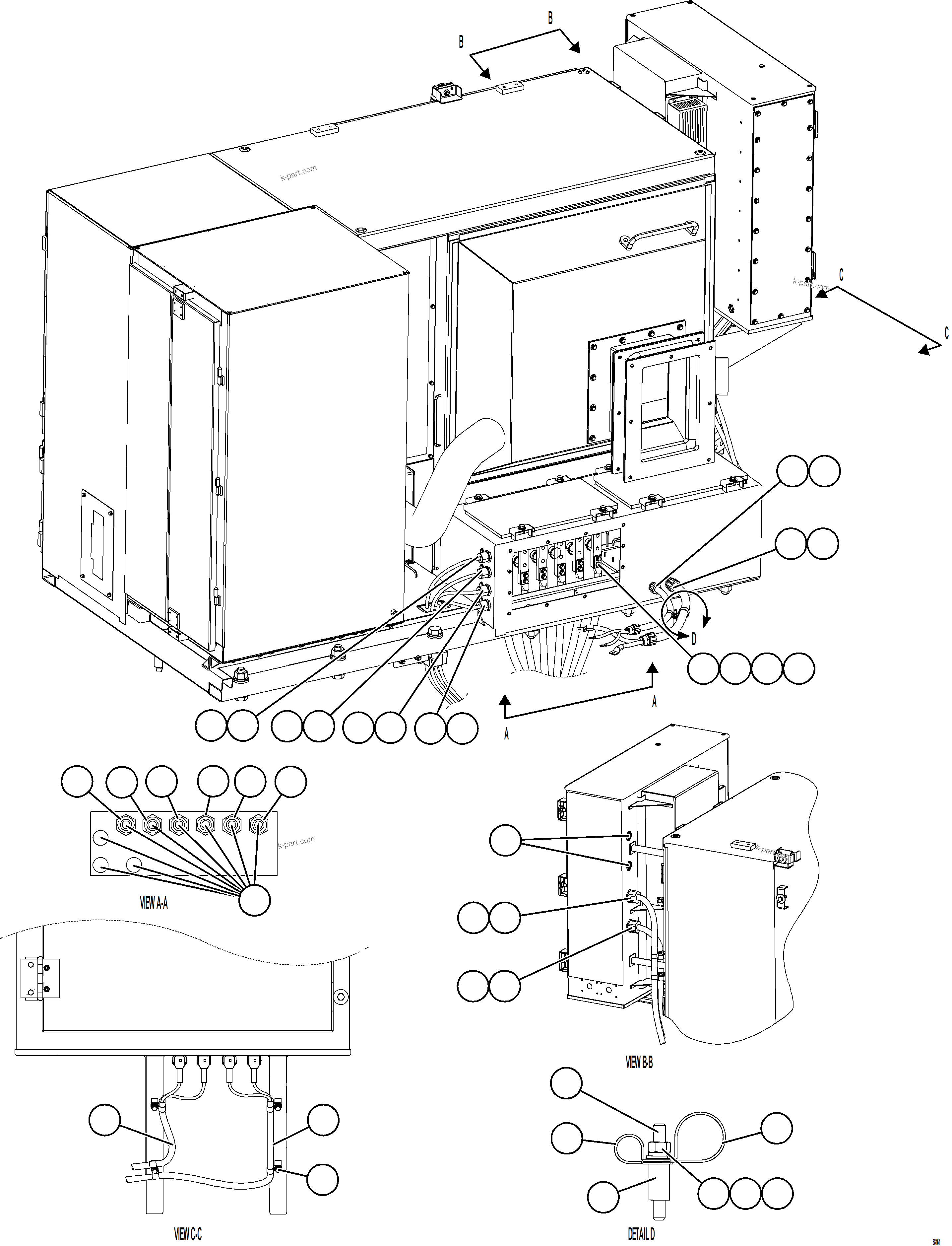 Komatsu parts book diagram for AFE78-E 930E-5 S/N A40022, A40024 - A40025  TECK: CONTROL CABINET EXTERNAL WIRING    1/3