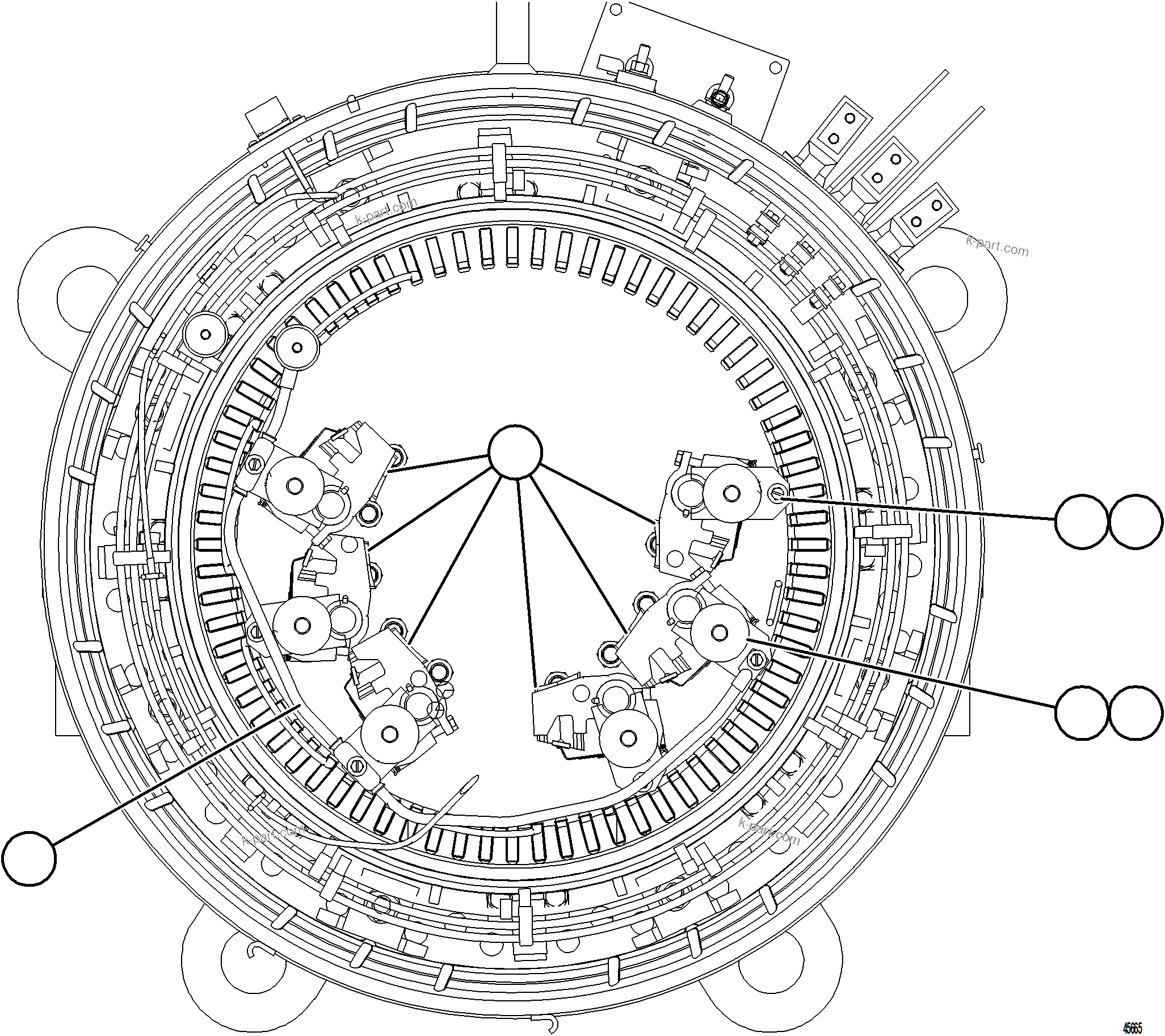 Komatsu parts book diagram for AFE78-E 930E-5 S/N A40022, A40024 - A40025  TECK: ALTERNATOR - FIELD CONNECTOR (BRUSH HOLDER)