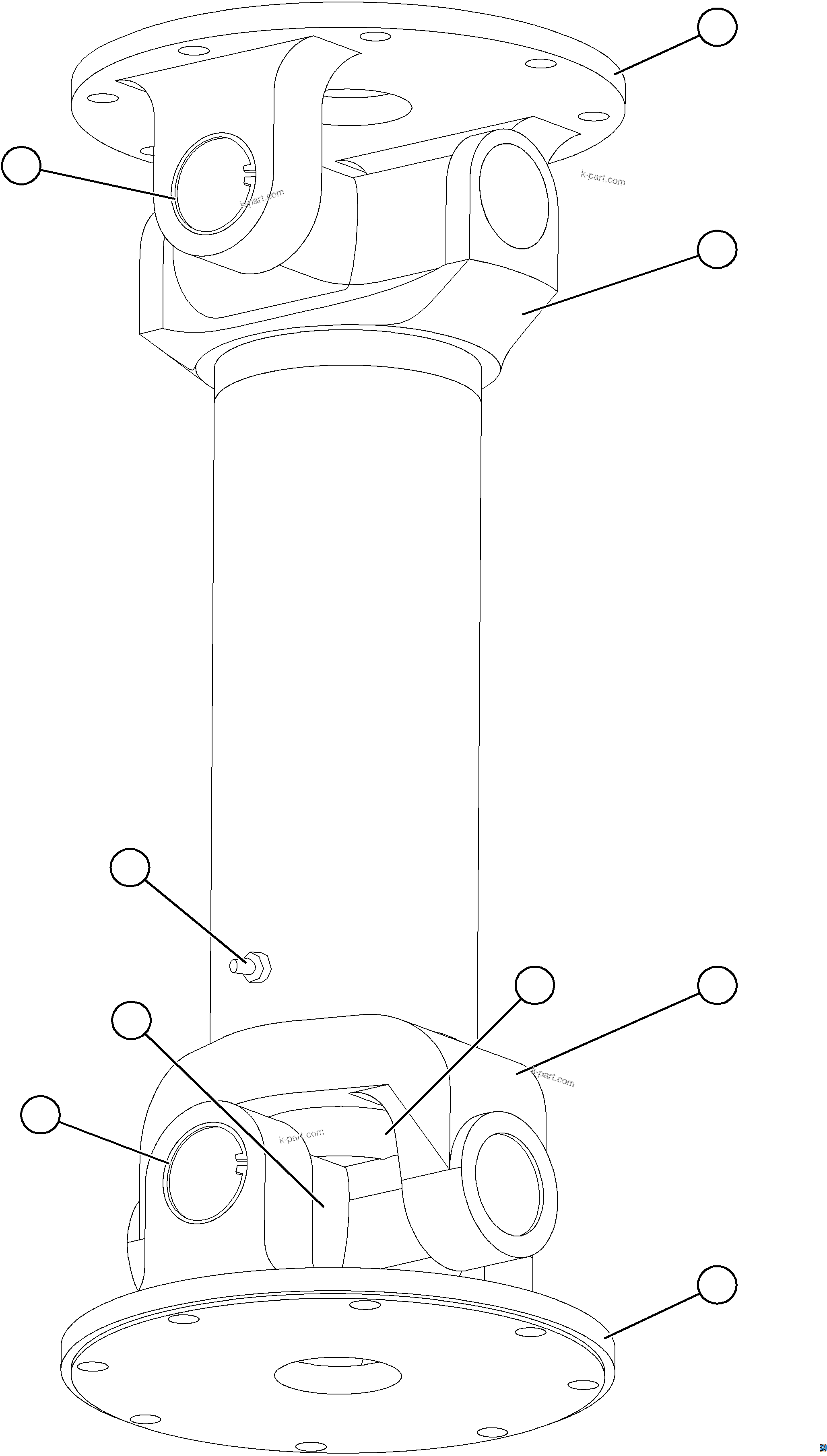 Komatsu parts book diagram for AFE78-E 930E-5 S/N A40022, A40024 - A40025  TECK: DRIVESHAFT ASSEMBLY    58E-11-10000
