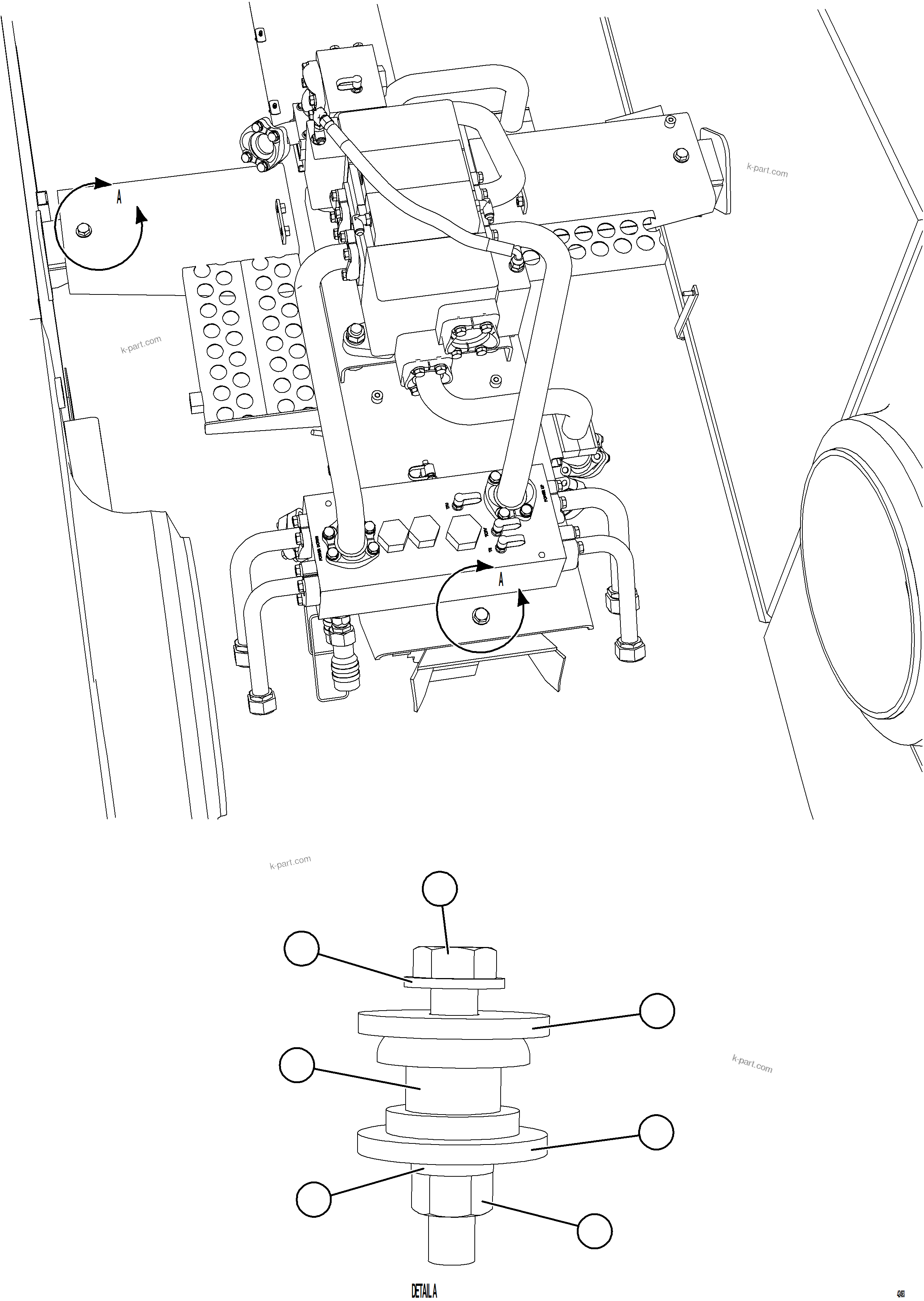Komatsu parts book diagram for AFE78-E 930E-5 S/N A40022, A40024 - A40025  TECK: PUMP MODULE INSTALLATION