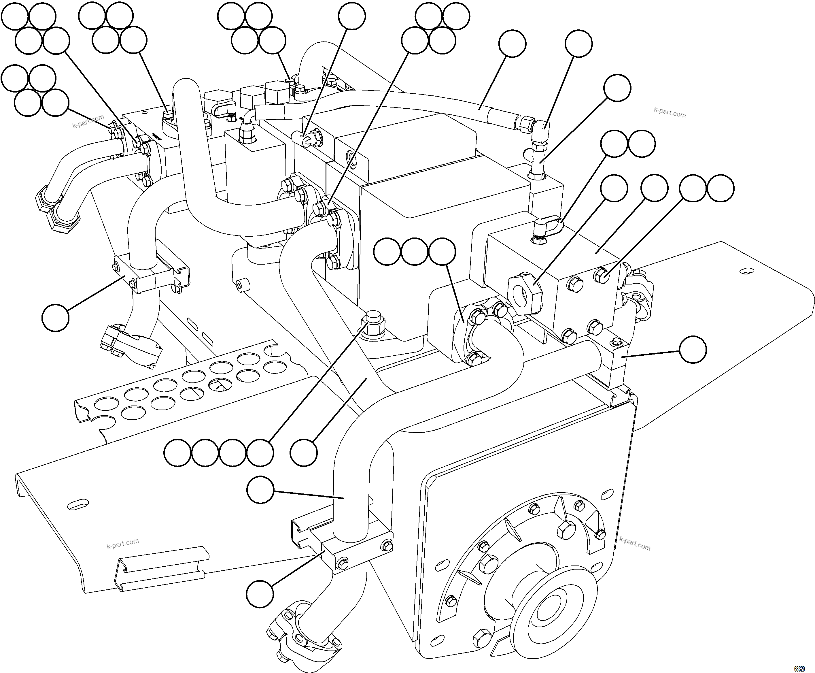 Komatsu parts book diagram for AFE78-E 930E-5 S/N A40022, A40024 - A40025  TECK: PUMP MODULE    2/3