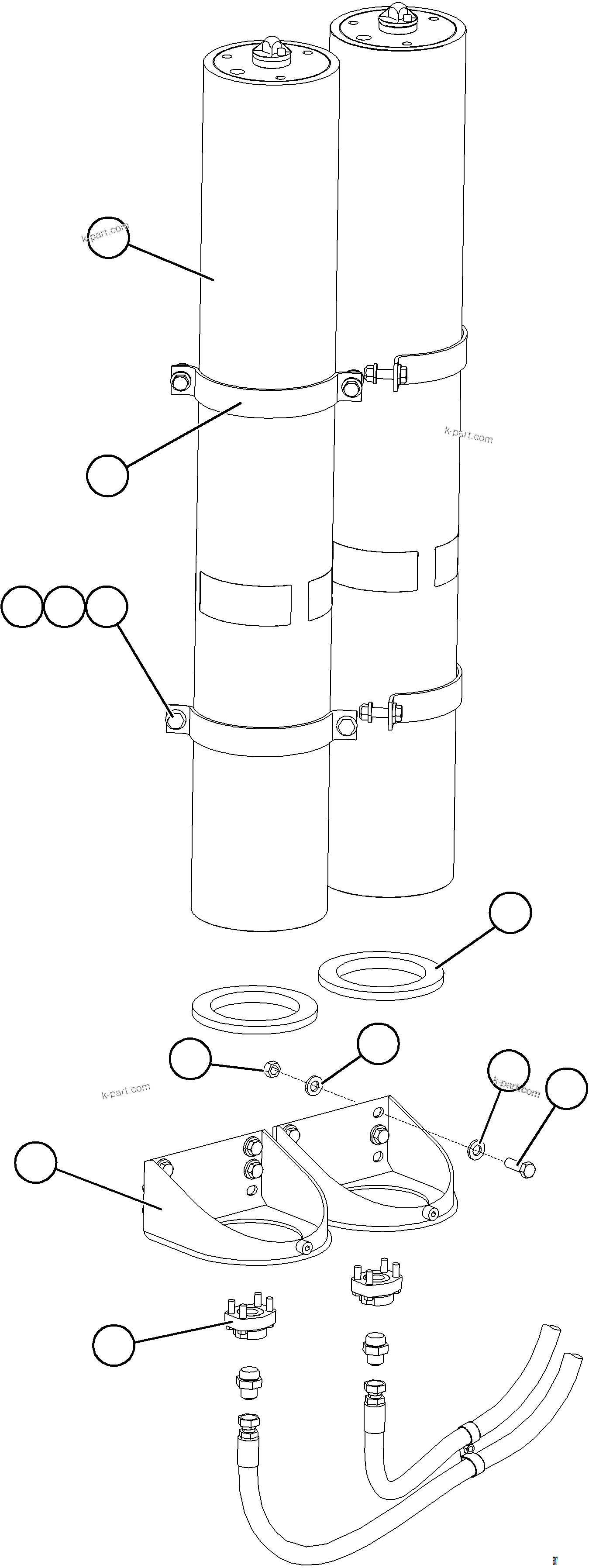 Komatsu parts book diagram for AFE78-E 930E-5 S/N A40022, A40024 - A40025  TECK: BRAKE ACCUMULATOR INSTALLATION    1/2