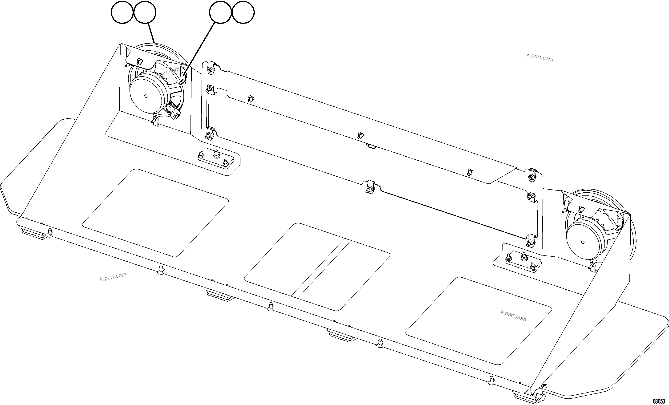 Komatsu parts book diagram for AFE78-E 930E-5 S/N A40022, A40024 - A40025  TECK: FRONT SPEAKER INSTALLATION