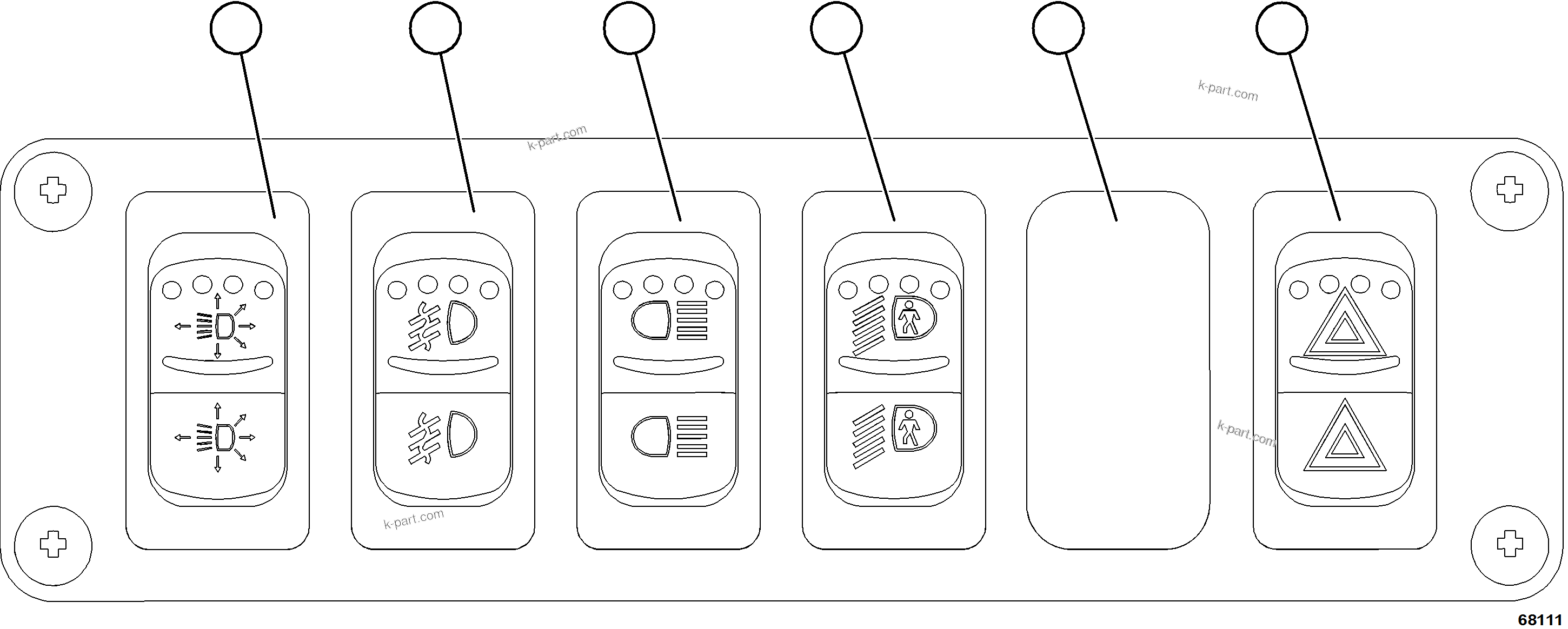 Komatsu parts book diagram for AFE78-E 930E-5 S/N A40022, A40024 - A40025  TECK: LOWER LH DASH MODULE    58E-54-25350