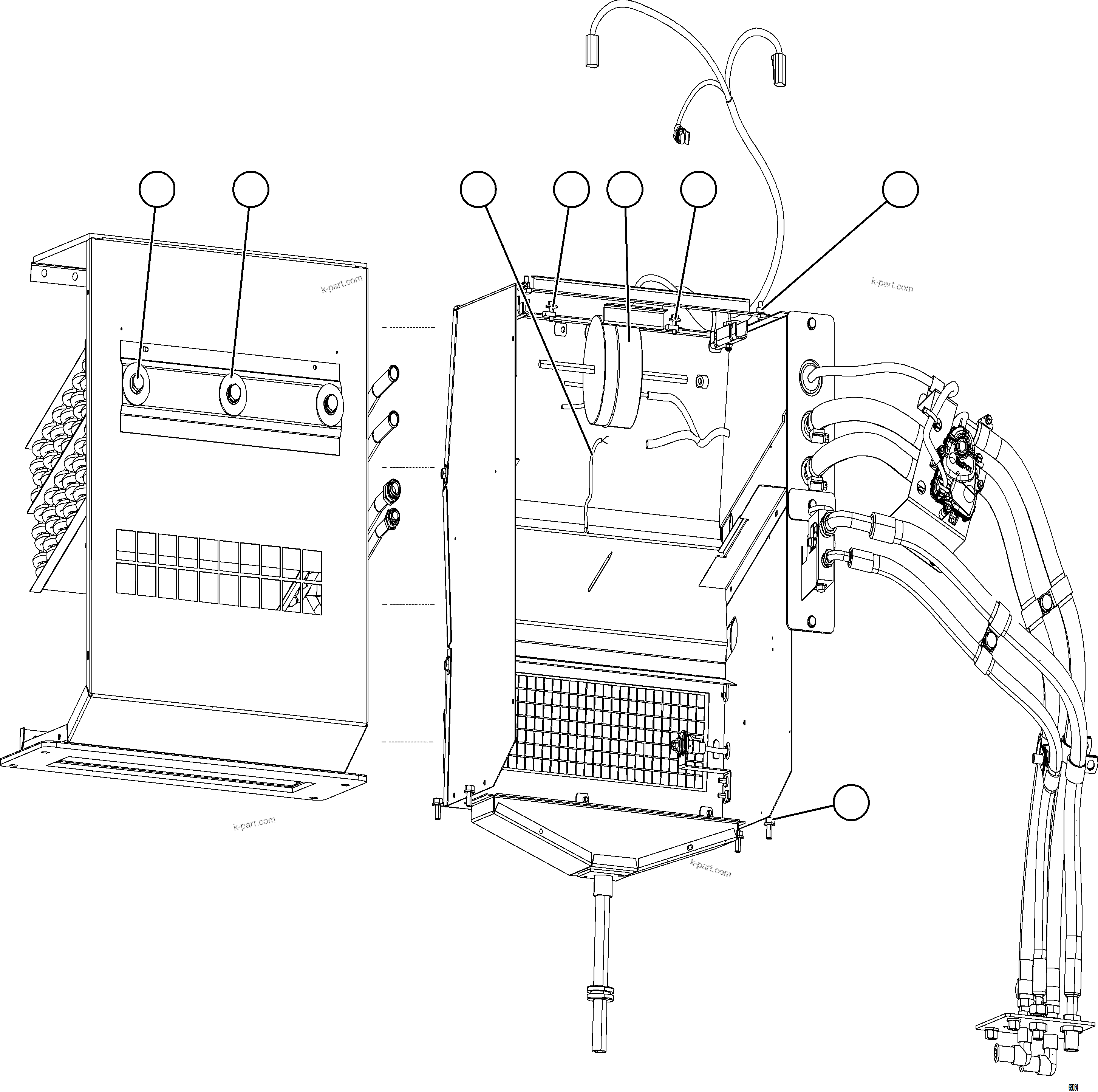 Komatsu parts book diagram for AFE78-E 930E-5 S/N A40022, A40024 - A40025  TECK: HVAC INSTALLATION    4/4