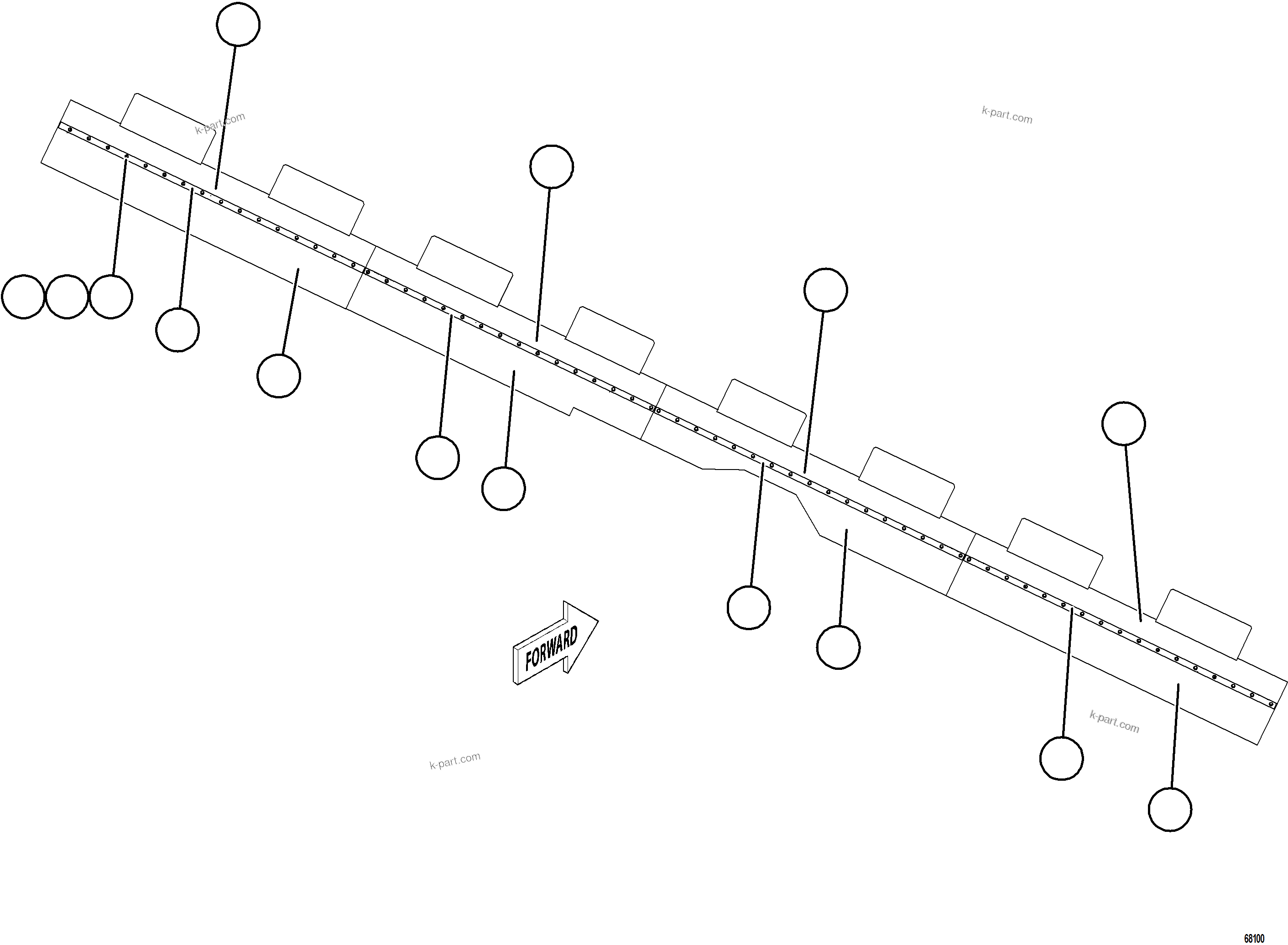Komatsu parts book diagram for AFE78-E 930E-5 S/N A40022, A40024 - A40025  TECK: BODY MUD FLAPS    1/2