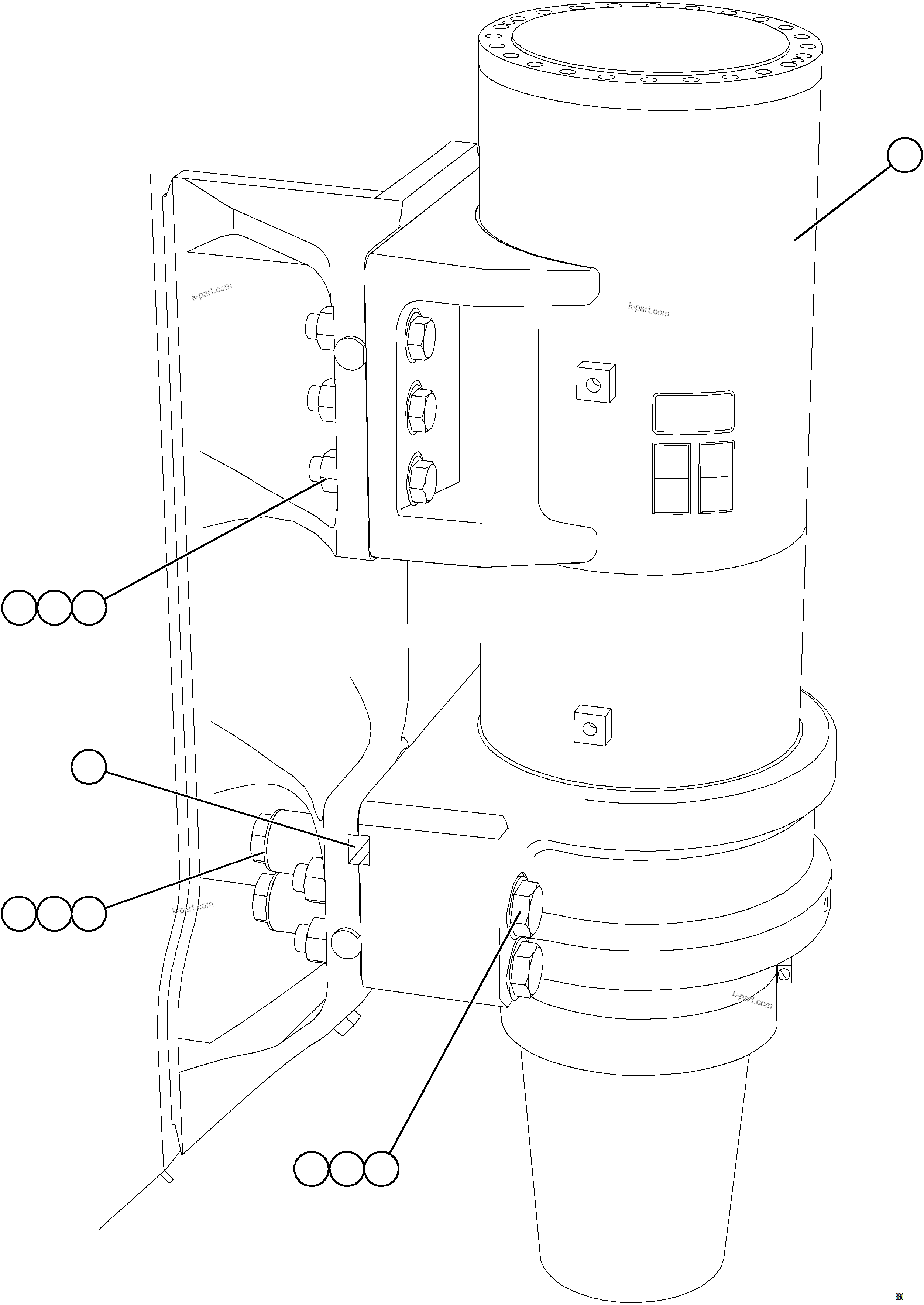 Komatsu parts book diagram for AFE78-E 930E-5 S/N A40022, A40024 - A40025  TECK: FRONT SUSPENSION INSTALLATION    1/3