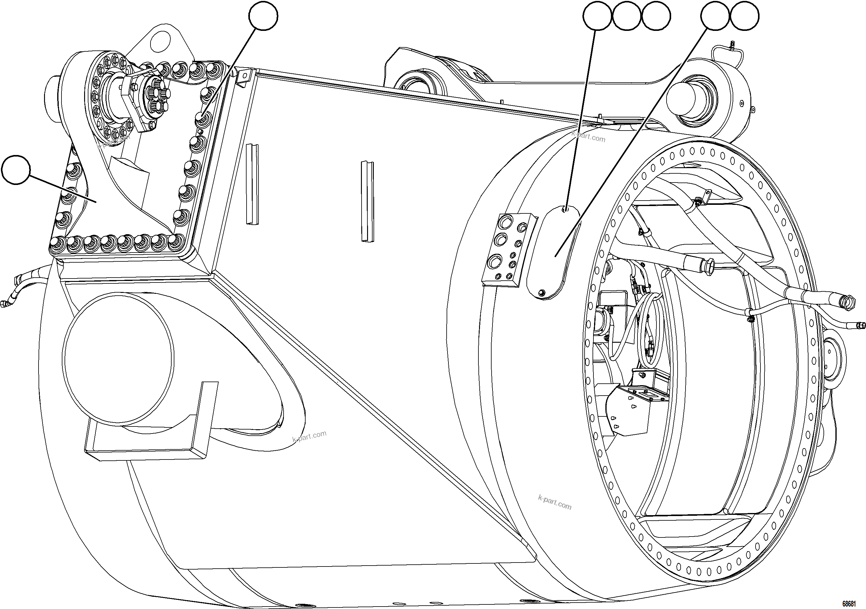 Komatsu parts book diagram for AFE78-E 930E-5 S/N A40022, A40024 - A40025  TECK: REAR AXLE COMPONENTS    4/4