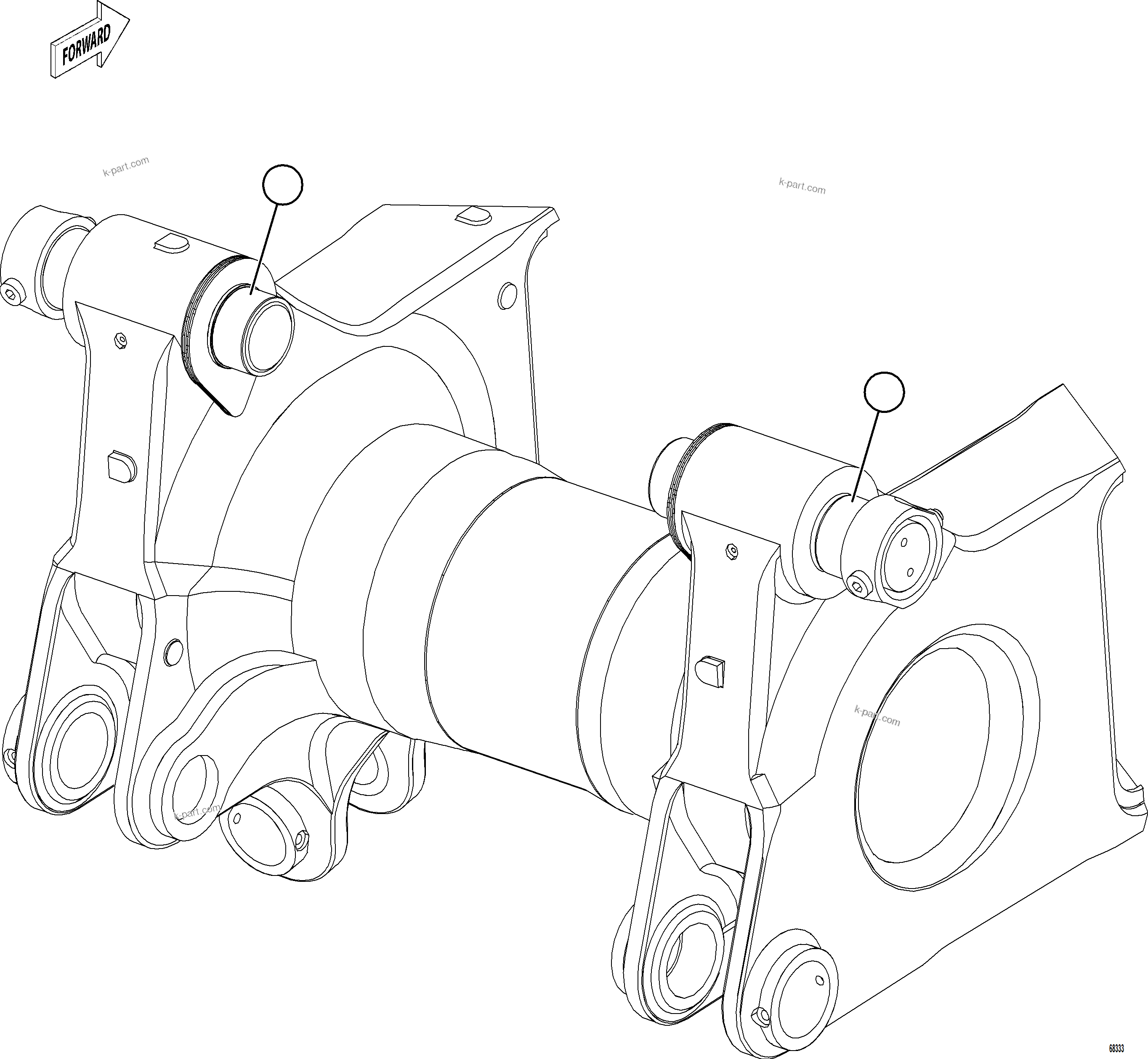 Komatsu parts book diagram for AFE78-E 930E-5 S/N A40022, A40024 - A40025  TECK: BODY PIVOT    2/3
