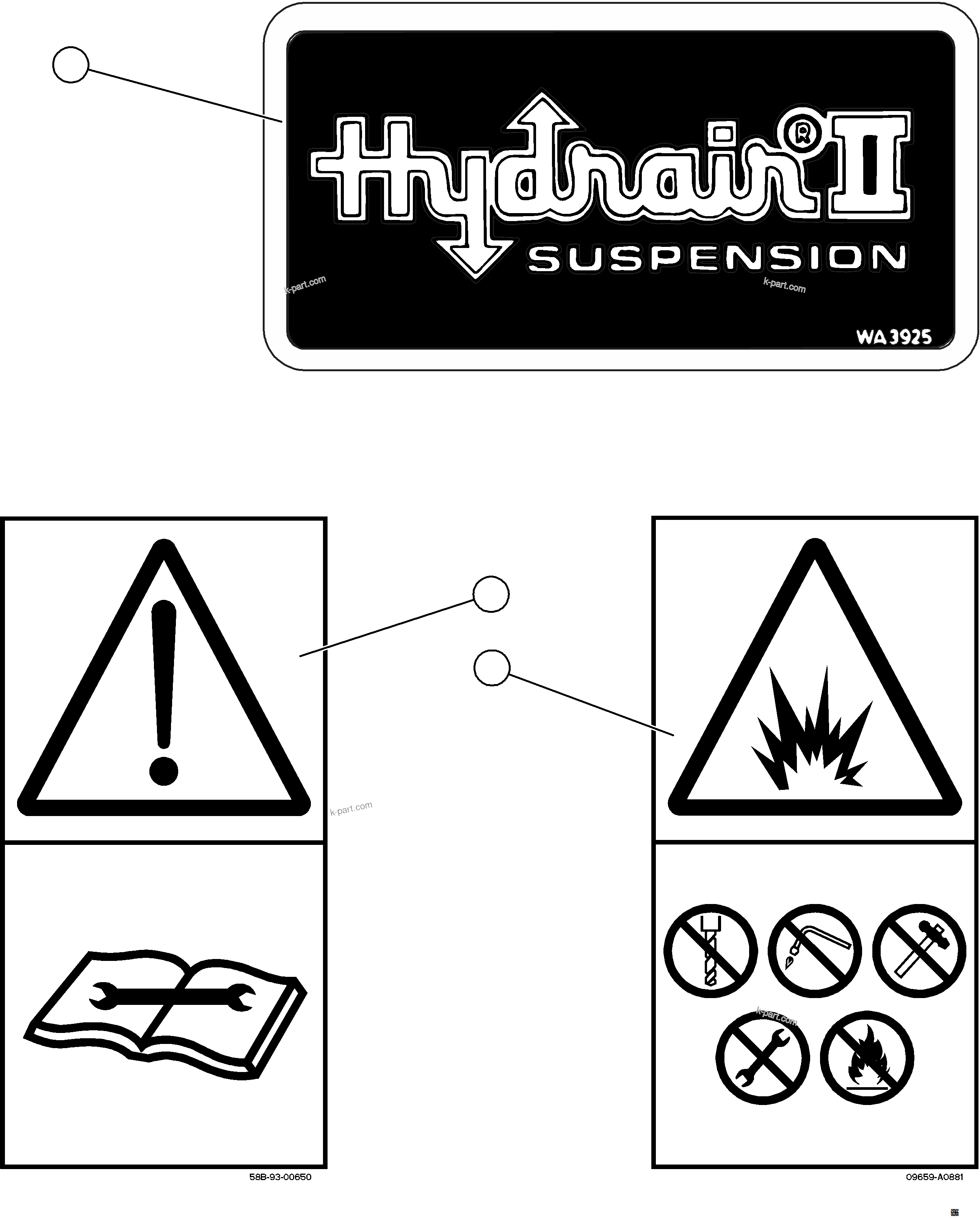 Komatsu parts book diagram for AFE78-E 930E-5 S/N A40022, A40024 - A40025  TECK: DECALS & WARNINGS    8/8