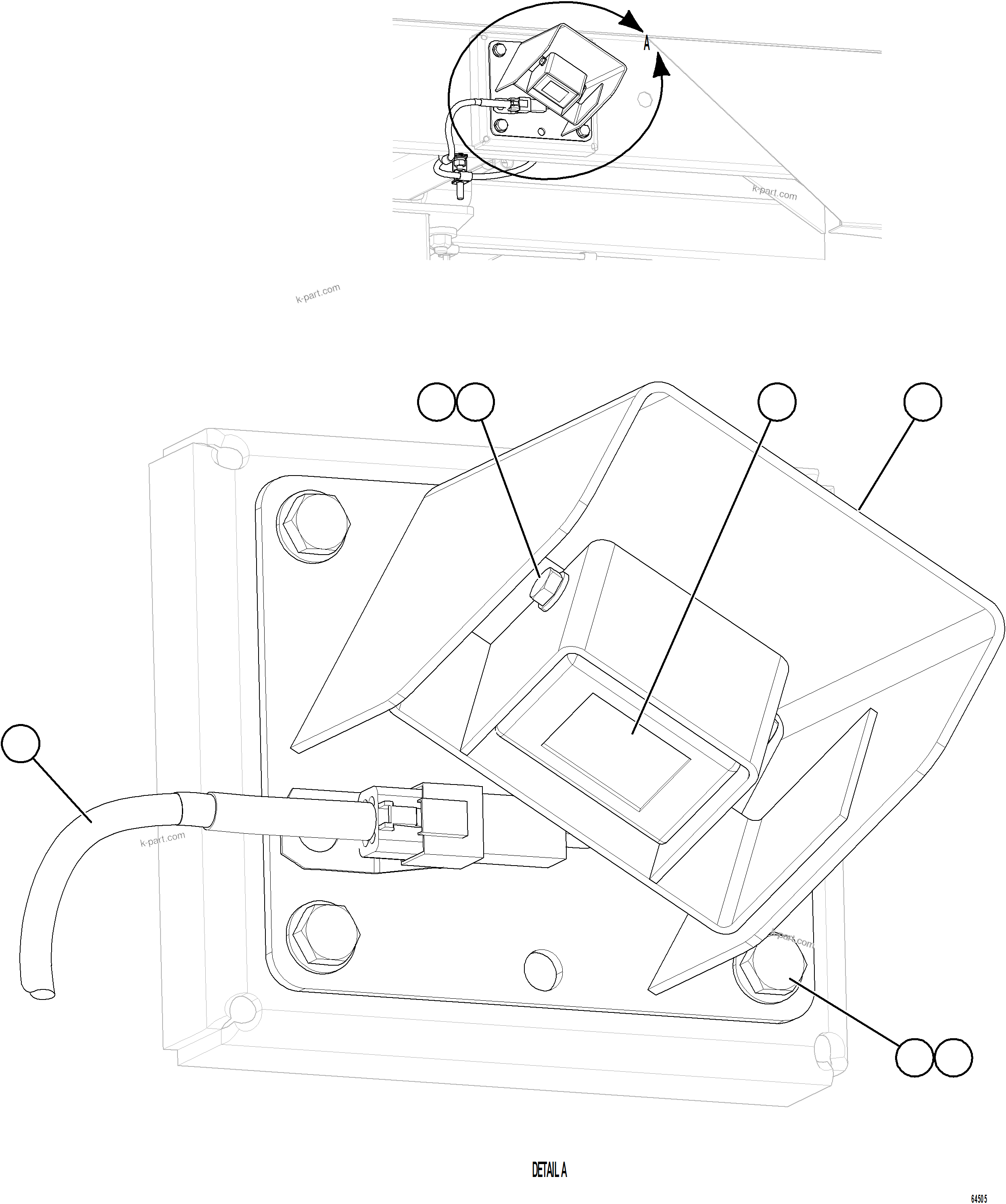 Komatsu parts book diagram for AFE78-E 930E-5 S/N A40022, A40024 - A40025  TECK: KOMVISION CAMERA INSTALLATION - RIGHT