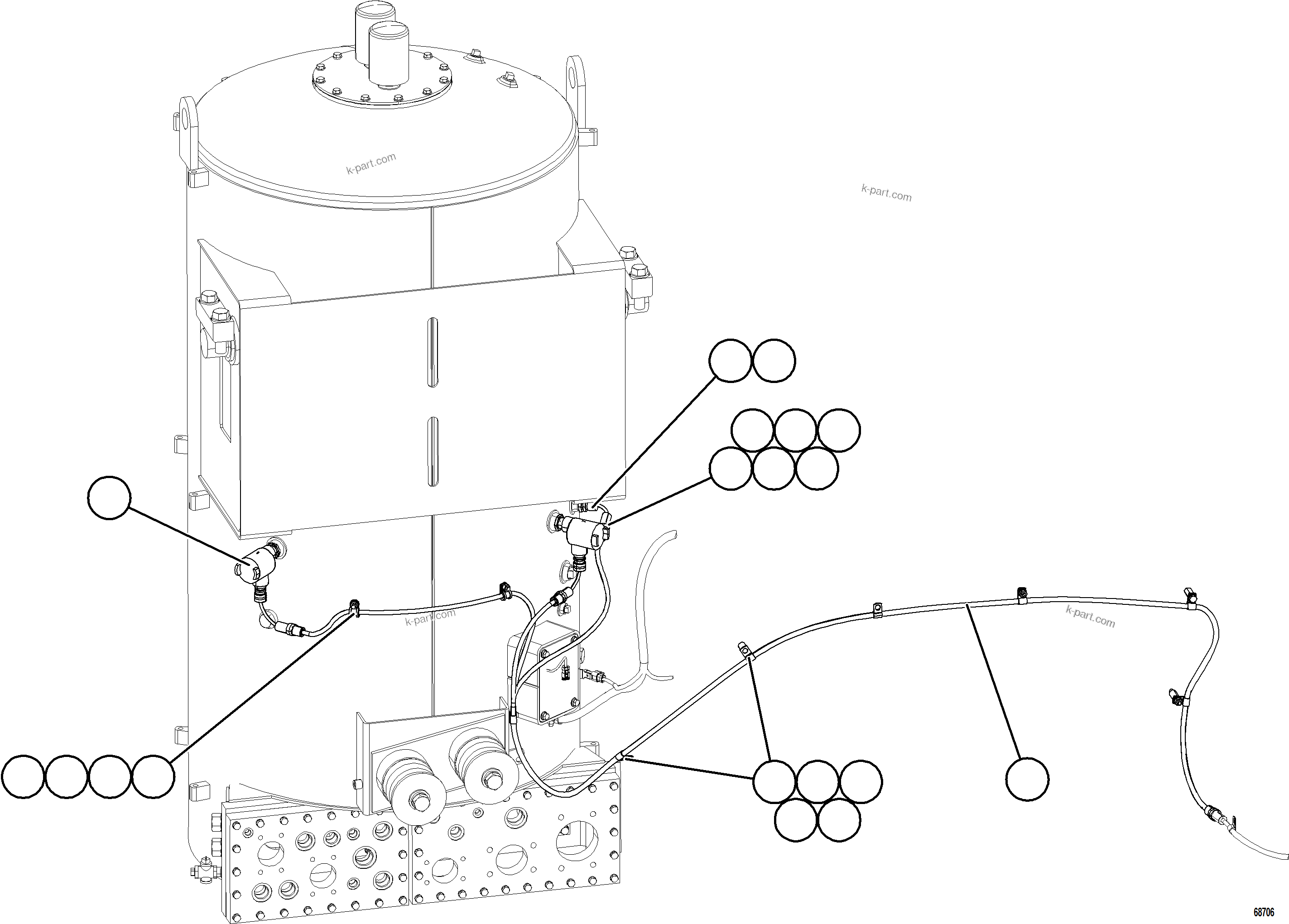Komatsu parts book diagram for AFE78-E 930E-5 S/N A40022, A40024 - A40025  TECK: HOTSTART - HYDRAULIC TANK OIL