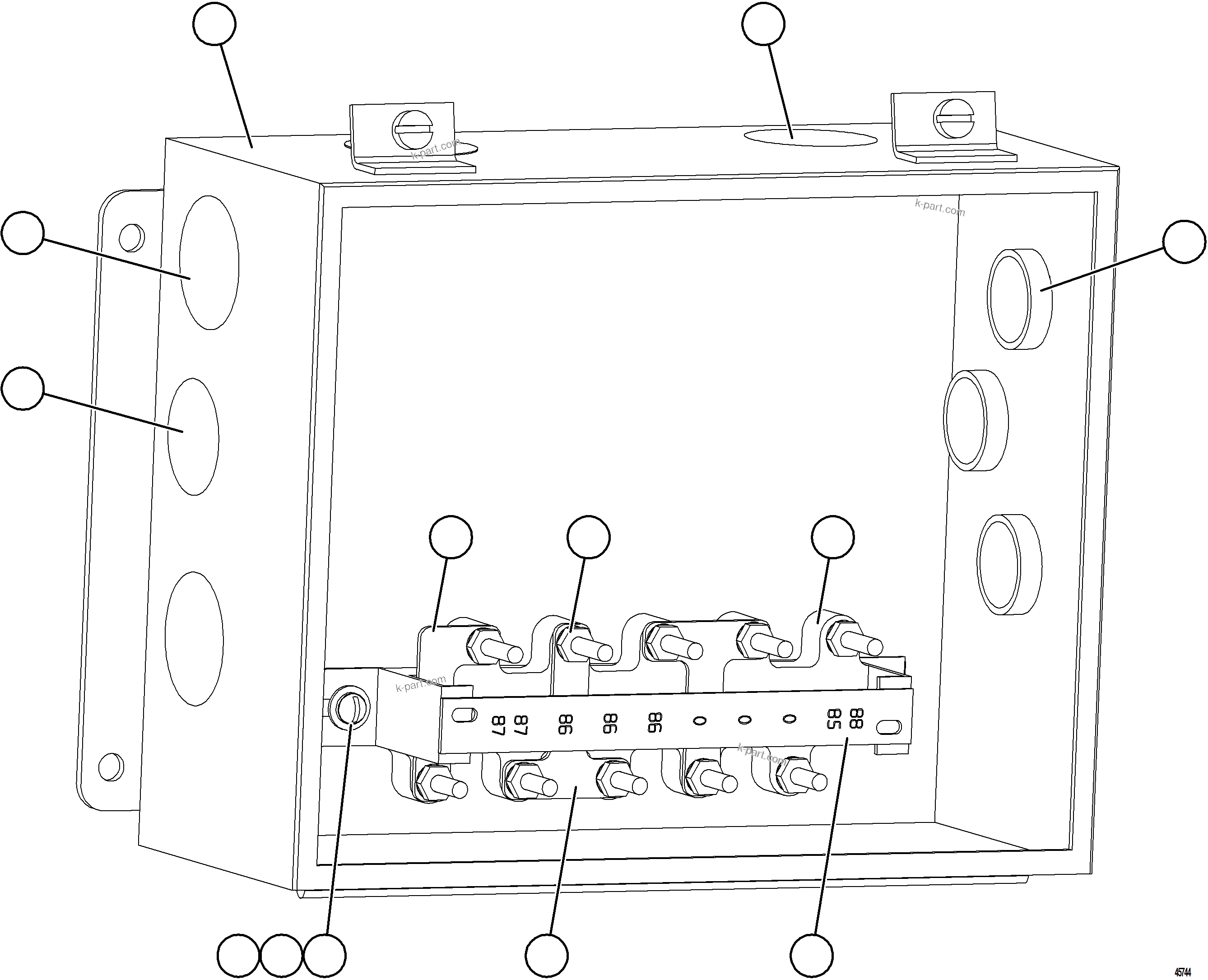 Komatsu parts book diagram for AFE78-E 930E-5 S/N A40022, A40024 - A40025  TECK: HOTSTART BOX ASSEMBLY    EJ5557