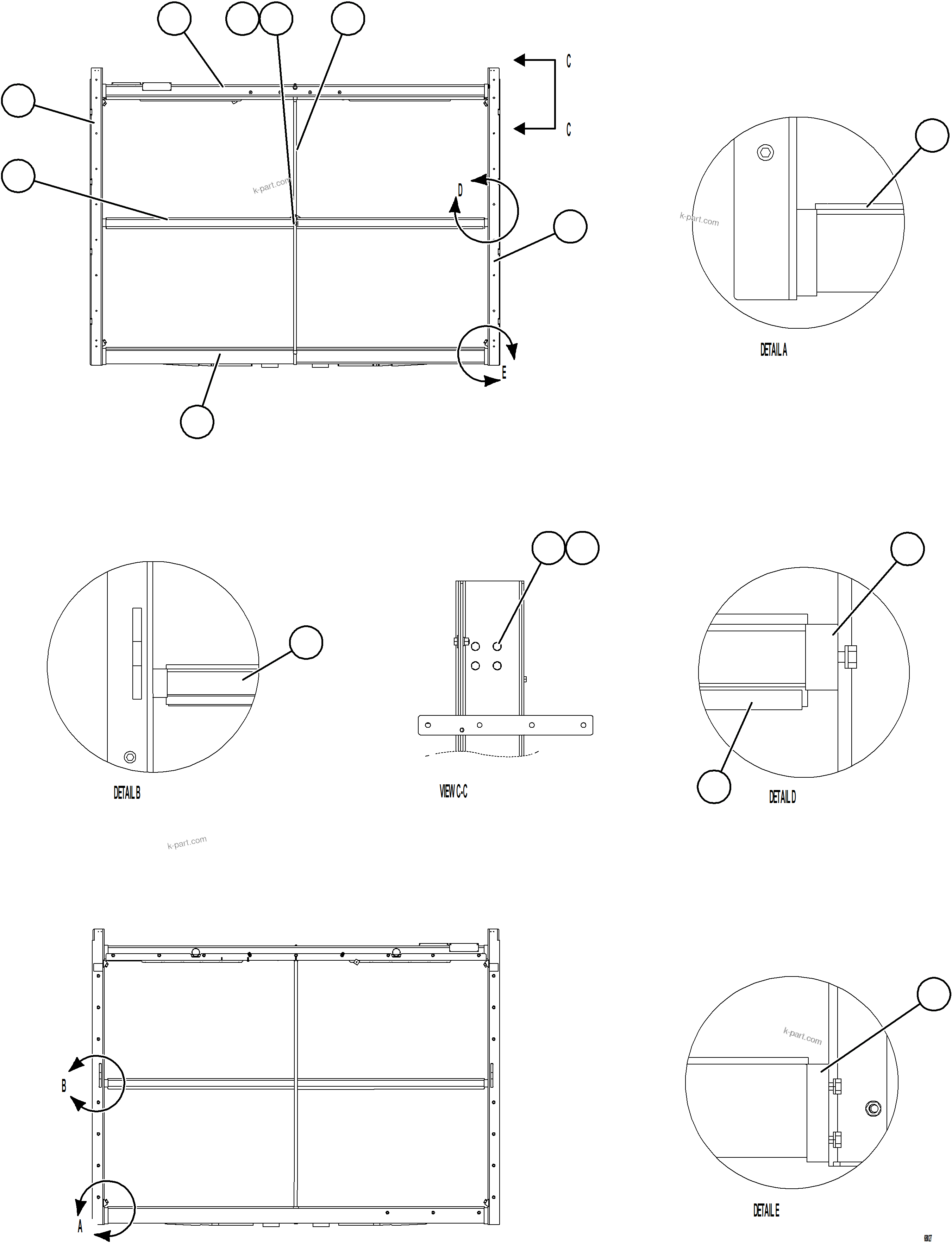 Komatsu parts book diagram for AFE78-H 930E-5 S/N A40038 - A40041, A40044 - A40045, A40048 - A40049, A40053  SOUTHFLANK: LOW TEMPERATURE CORE    58F-03-02110