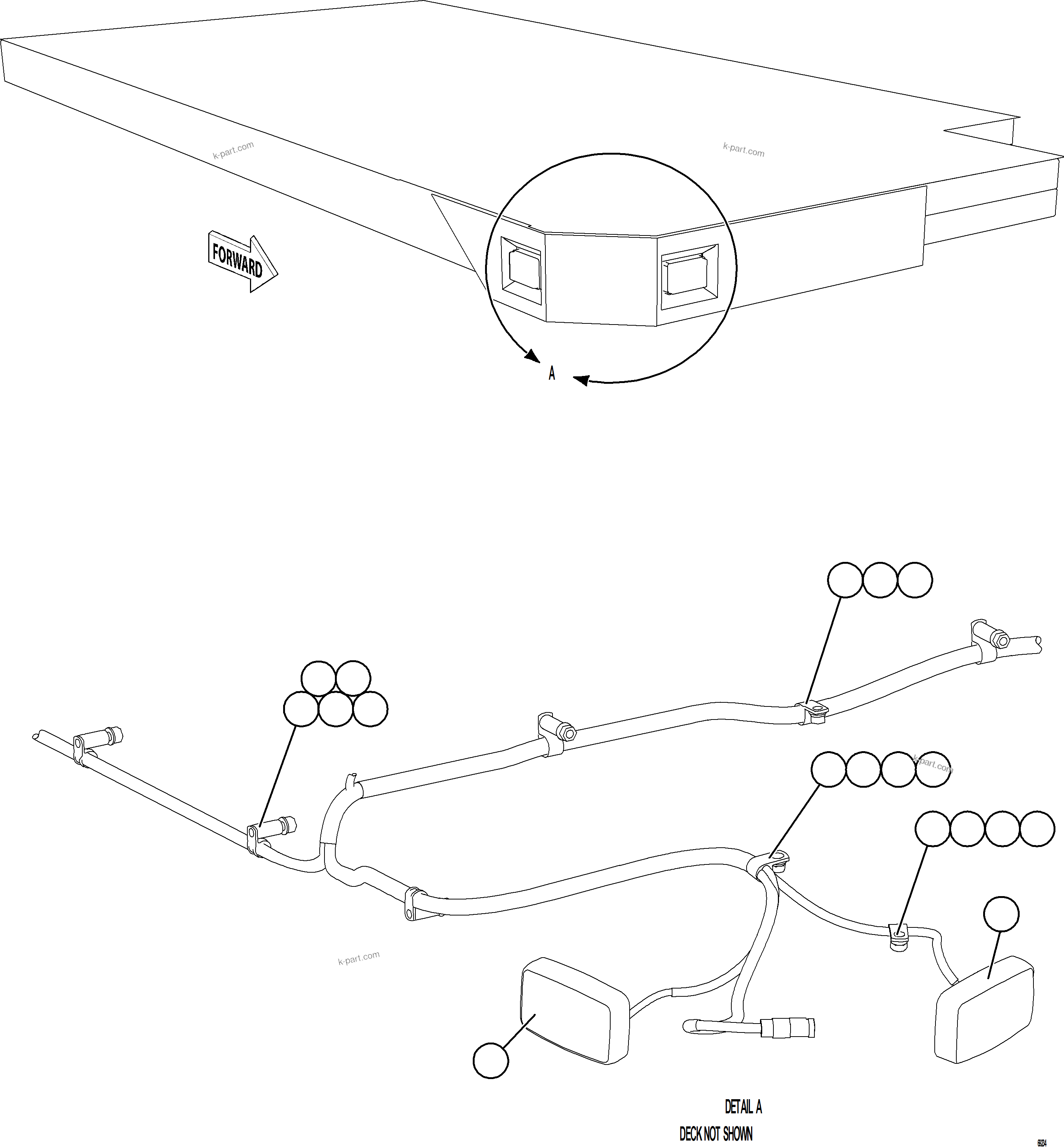 Komatsu parts book diagram for AFE78-H 930E-5 S/N A40038 - A40041, A40044 - A40045, A40048 - A40049, A40053  SOUTHFLANK: RH DECK WIRING & LIGHTS