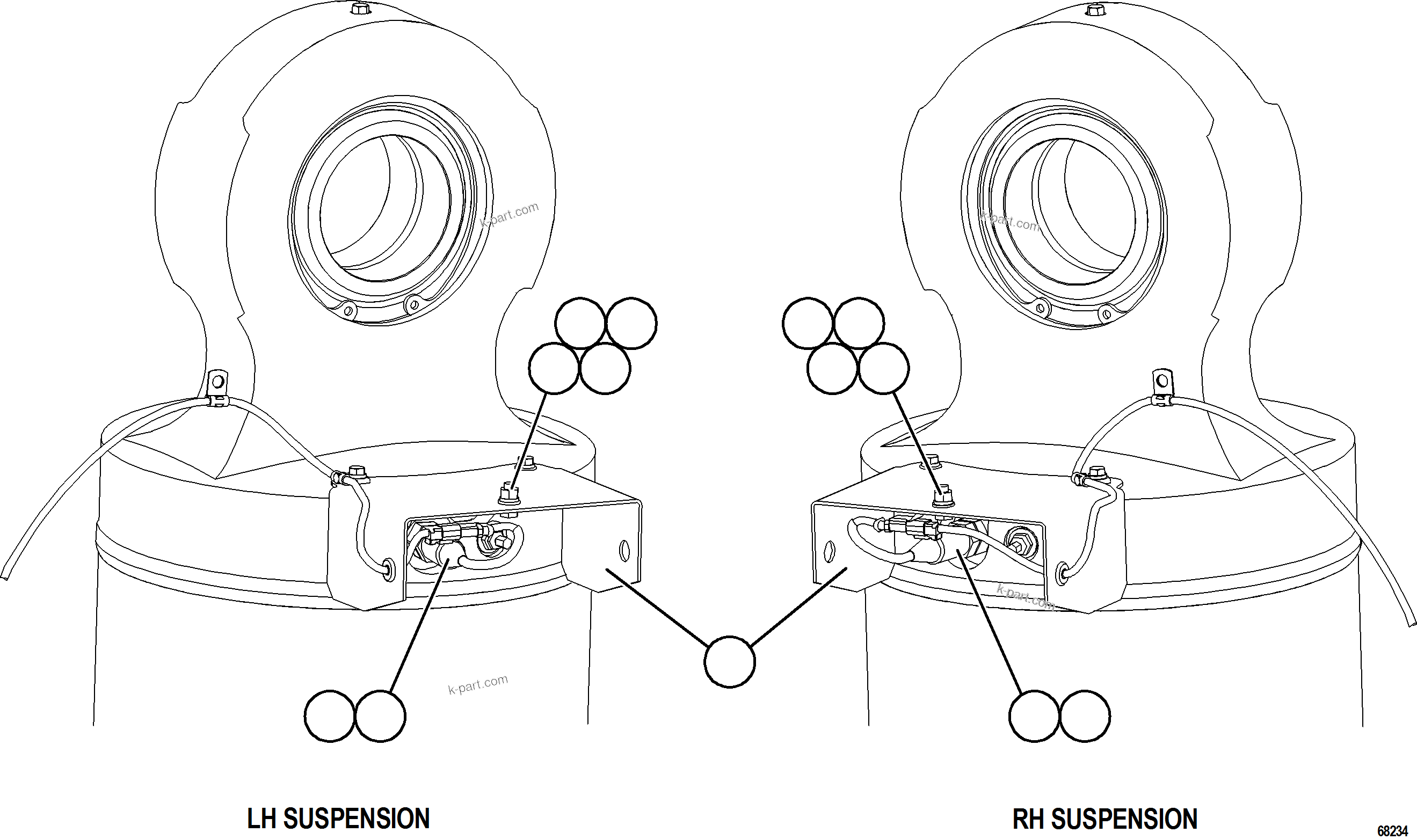 Komatsu parts book diagram for AFE78-H 930E-5 S/N A40038 - A40041, A40044 - A40045, A40048 - A40049, A40053  SOUTHFLANK: PLM PRESSURE SENSOR - REAR SUSPENSIONS    1/2