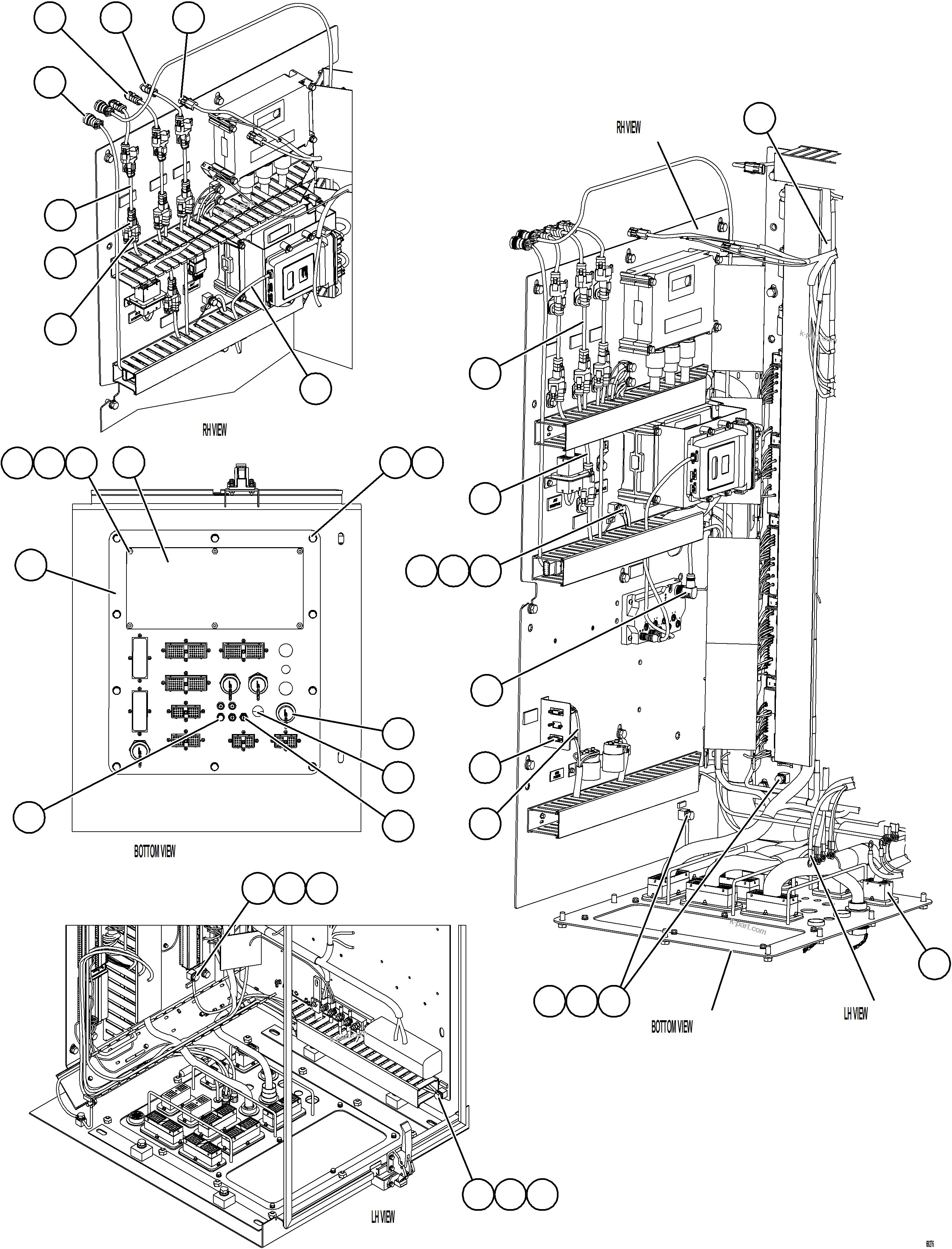 Komatsu parts book diagram for AFE78-H 930E-5 S/N A40038 - A40041, A40044 - A40045, A40048 - A40049, A40053  SOUTHFLANK: AUXILIARY CONTROL CABINET INTERNAL WIRING    2/2