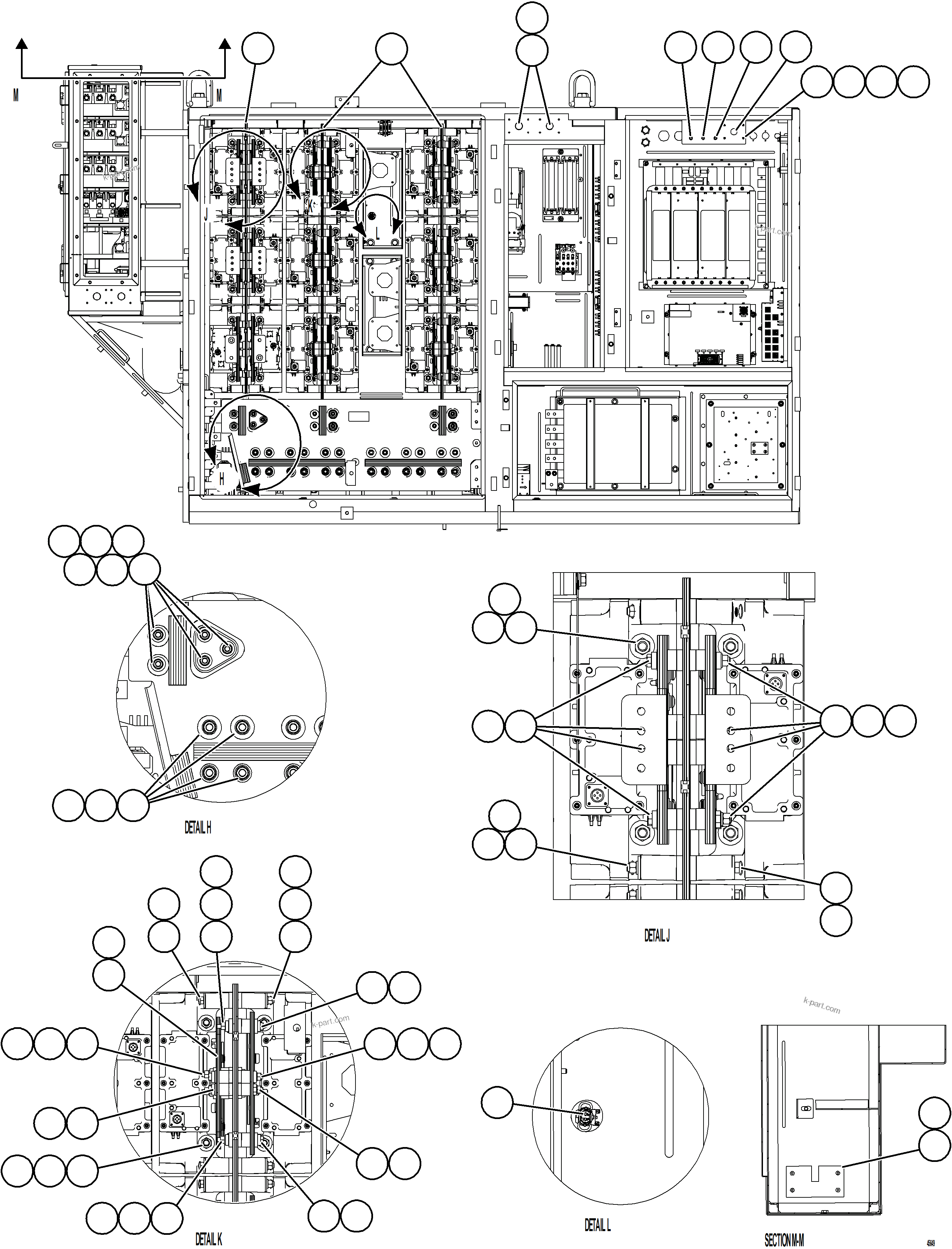 Komatsu parts book diagram for AFE78-H 930E-5 S/N A40038 - A40041, A40044 - A40045, A40048 - A40049, A40053  SOUTHFLANK: CONTROL CABINET    4/7