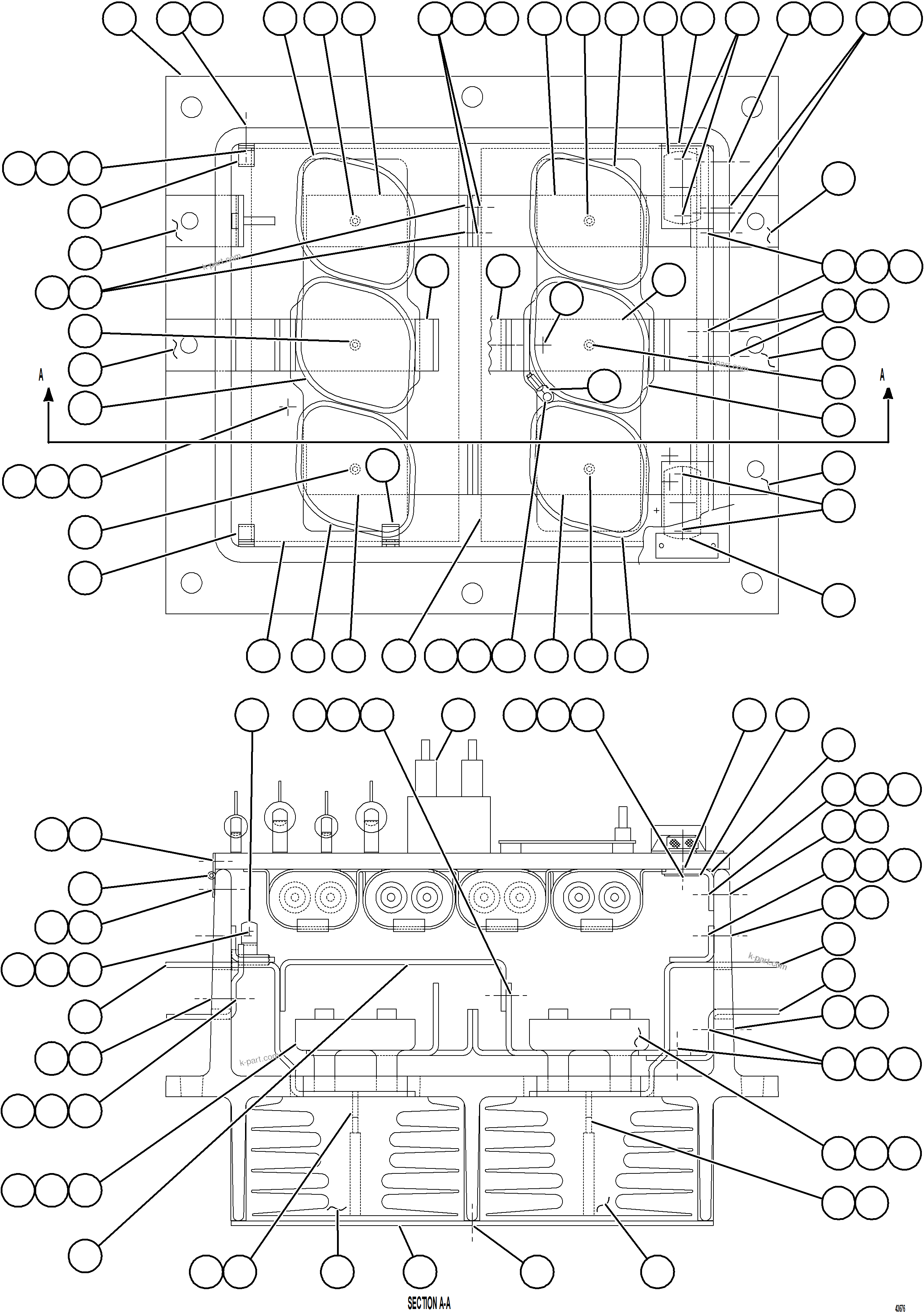 Komatsu parts book diagram for AFE78-H 930E-5 S/N A40038 - A40041, A40044 - A40045, A40048 - A40049, A40053  SOUTHFLANK: AFSE PANEL    58B-43-00220