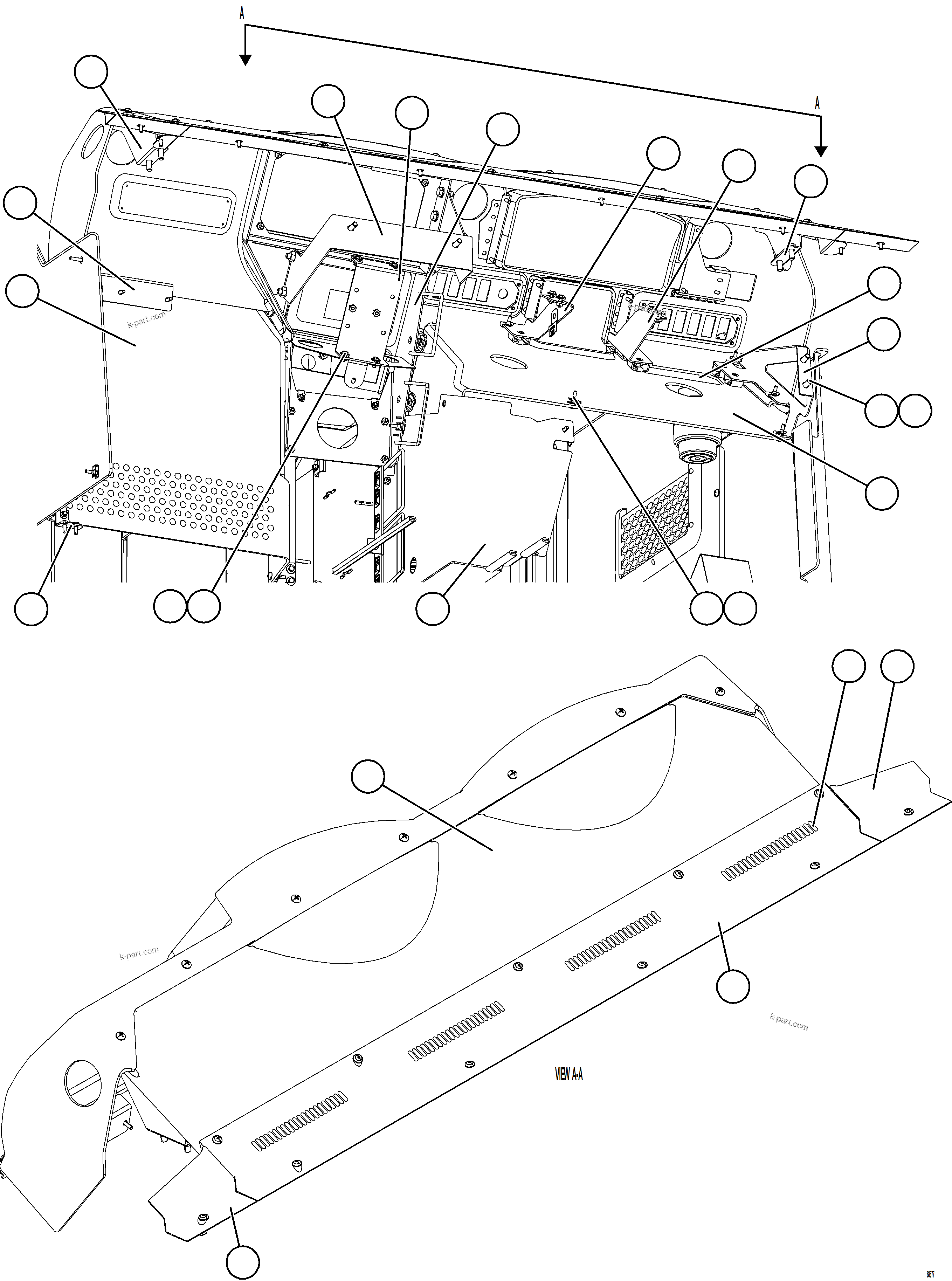 Komatsu parts book diagram for AFE78-H 930E-5 S/N A40038 - A40041, A40044 - A40045, A40048 - A40049, A40053  SOUTHFLANK: CAB INTERIOR COVERS