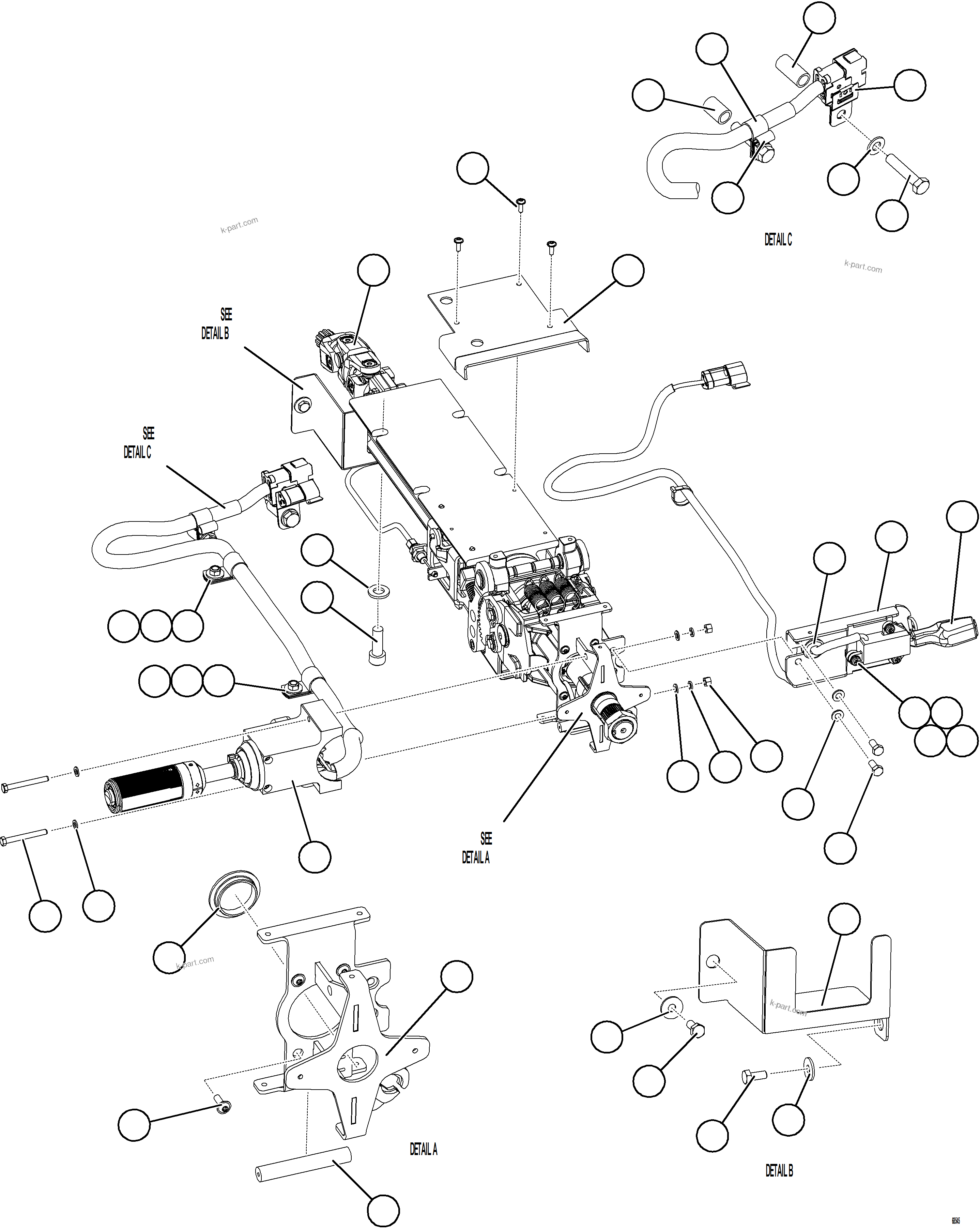Komatsu parts book diagram for AFE78-H 930E-5 S/N A40038 - A40041, A40044 - A40045, A40048 - A40049, A40053  SOUTHFLANK: STEERING COLUMN    2/2