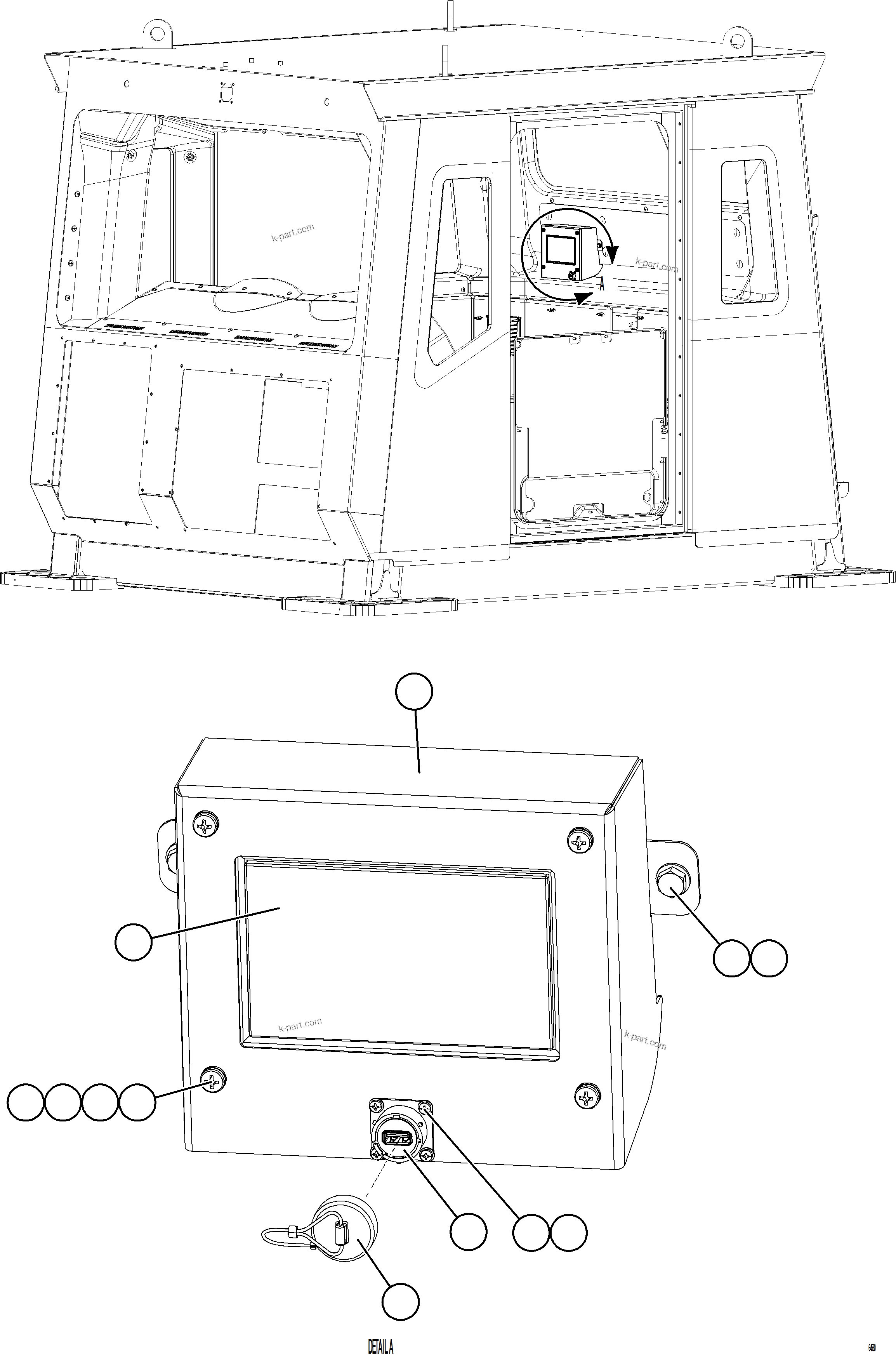 Komatsu parts book diagram for AFE78-H 930E-5 S/N A40038 - A40041, A40044 - A40045, A40048 - A40049, A40053  SOUTHFLANK: VID PANEL INSTALLATION