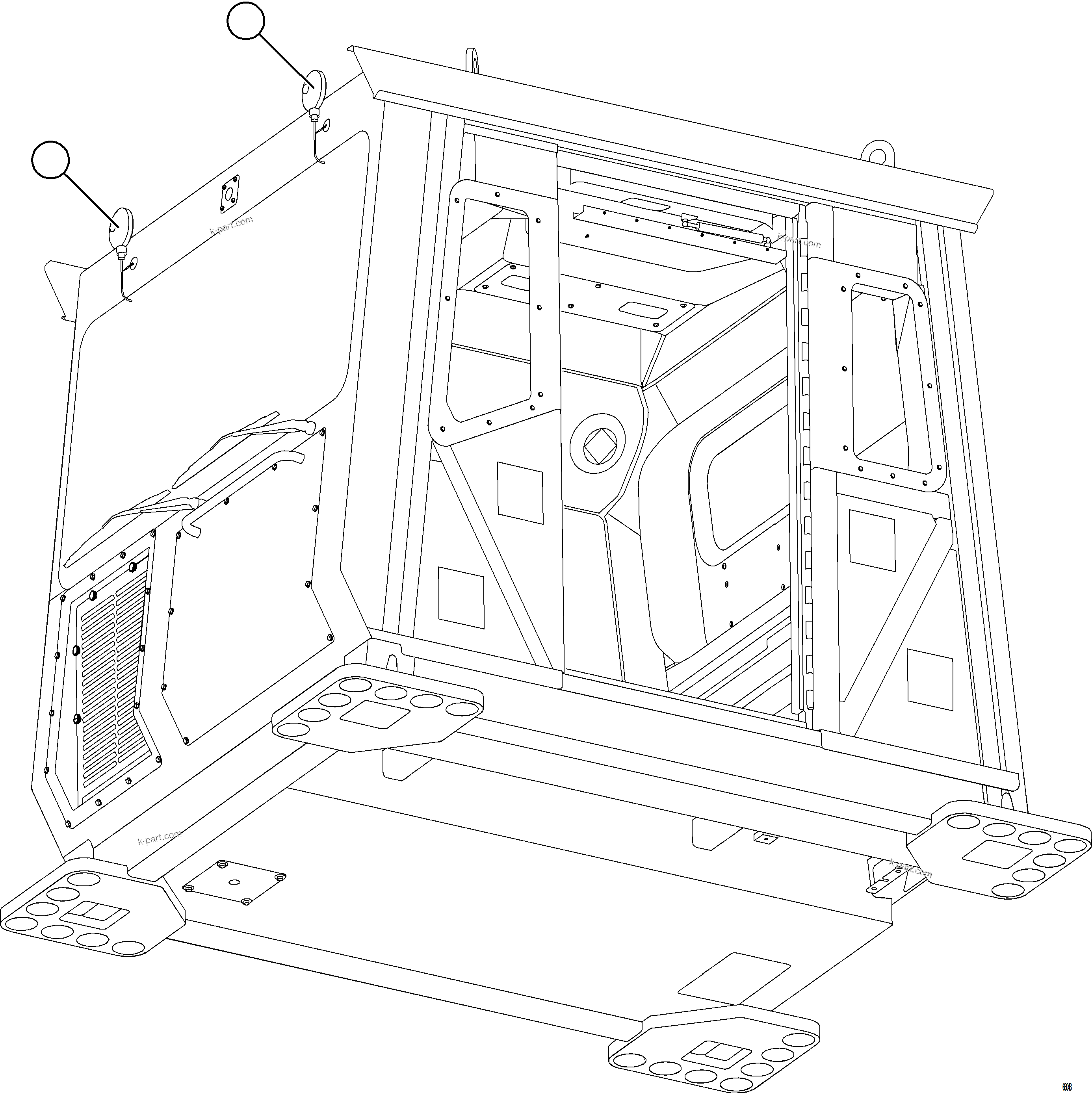 Komatsu parts book diagram for AFE78-H 930E-5 S/N A40038 - A40041, A40044 - A40045, A40048 - A40049, A40053  SOUTHFLANK: CAB RETARD/BRAKE LIGHTS