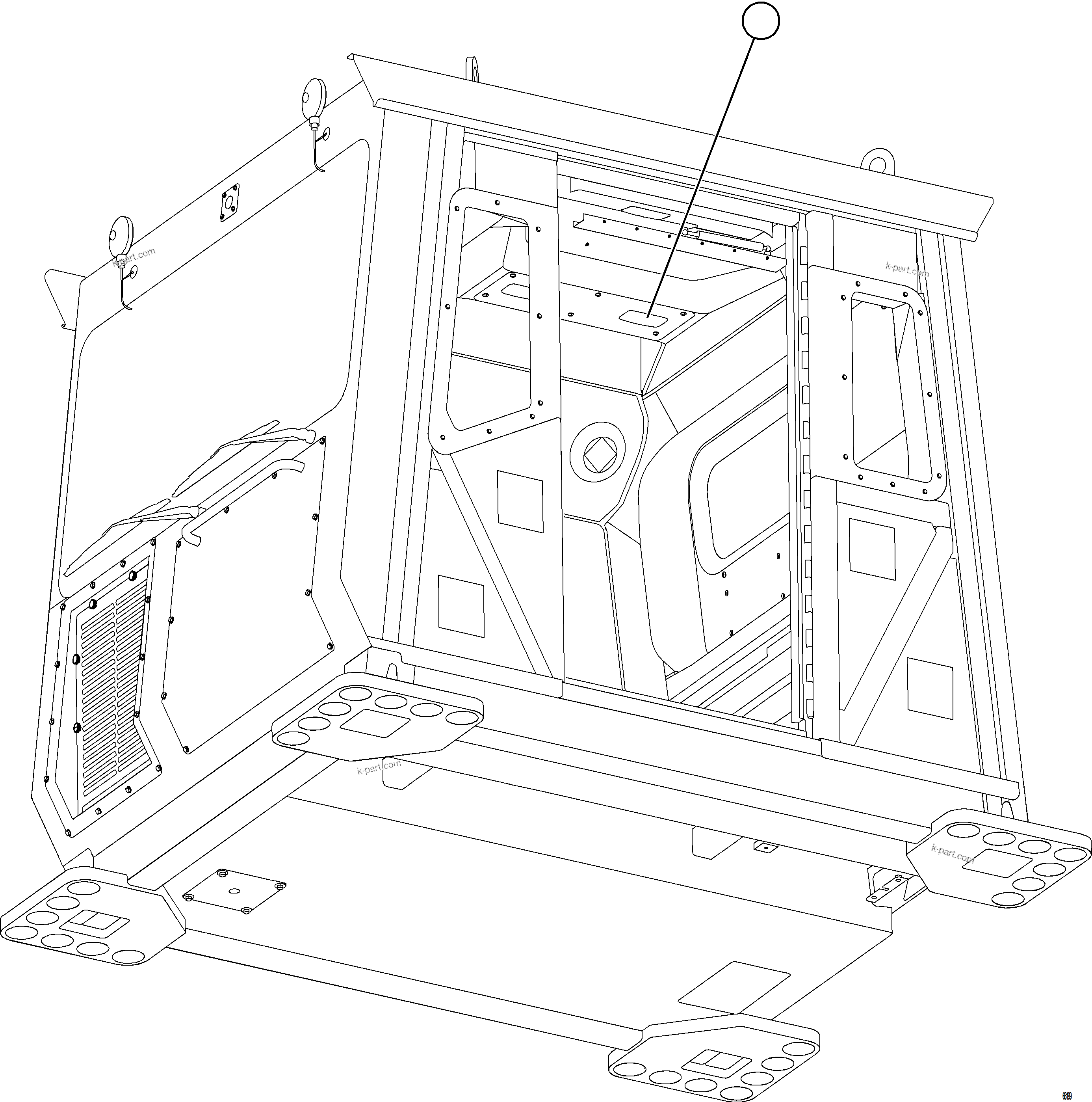 Komatsu parts book diagram for AFE78-H 930E-5 S/N A40038 - A40041, A40044 - A40045, A40048 - A40049, A40053  SOUTHFLANK: CAB DOME LIGHTS