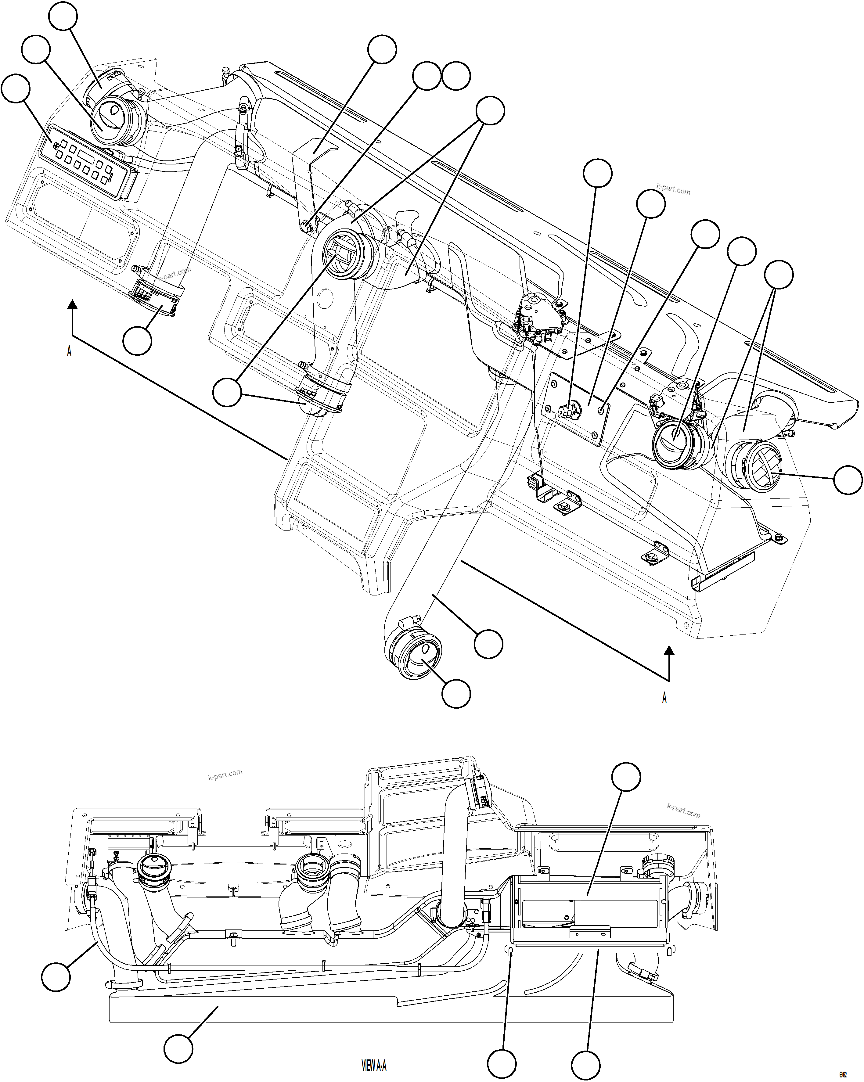 Komatsu parts book diagram for AFE78-H 930E-5 S/N A40038 - A40041, A40044 - A40045, A40048 - A40049, A40053  SOUTHFLANK: HVAC INSTALLATION    1/4