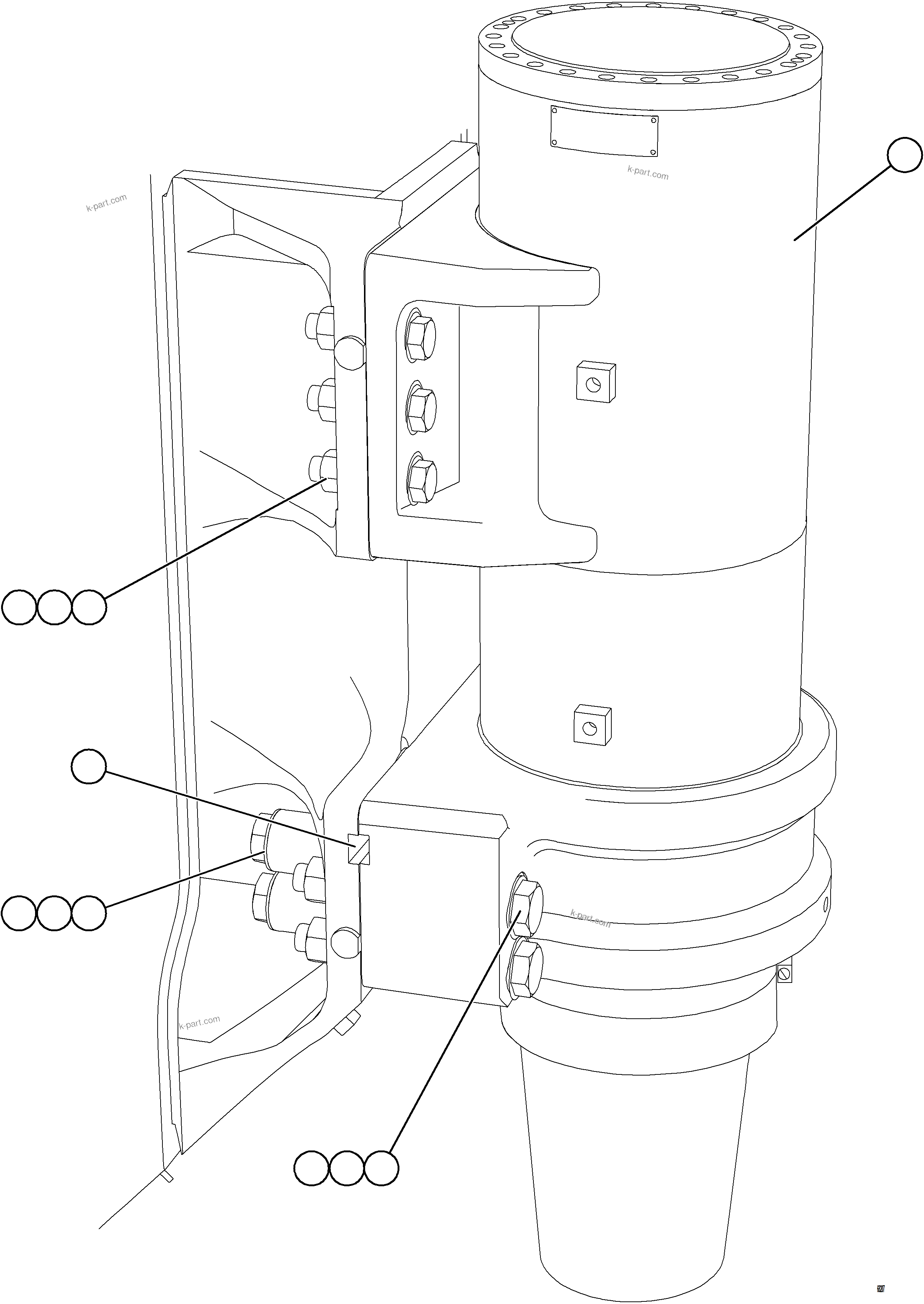 Komatsu parts book diagram for AFE78-H 930E-5 S/N A40038 - A40041, A40044 - A40045, A40048 - A40049, A40053  SOUTHFLANK: FRONT SUSPENSION INSTALLATION    1/2