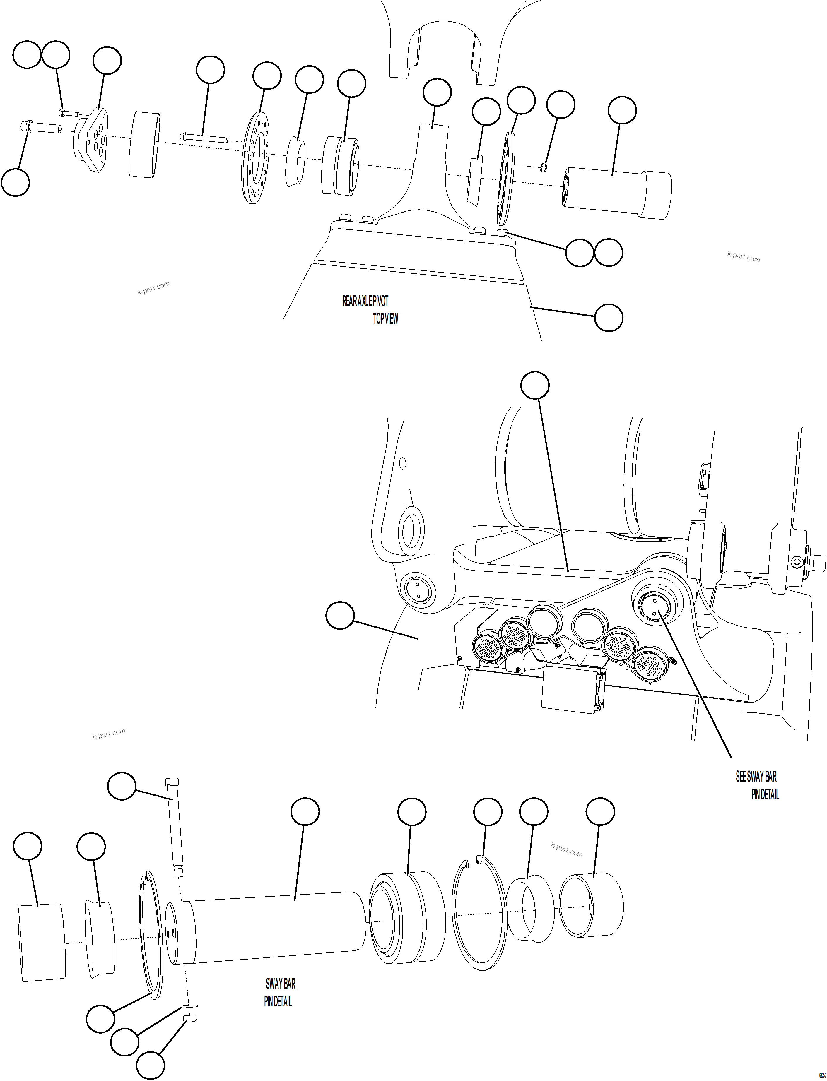 Komatsu parts book diagram for AFE78-H 930E-5 S/N A40038 - A40041, A40044 - A40045, A40048 - A40049, A40053  SOUTHFLANK: REAR AXLE HOUSING INSTALLATION