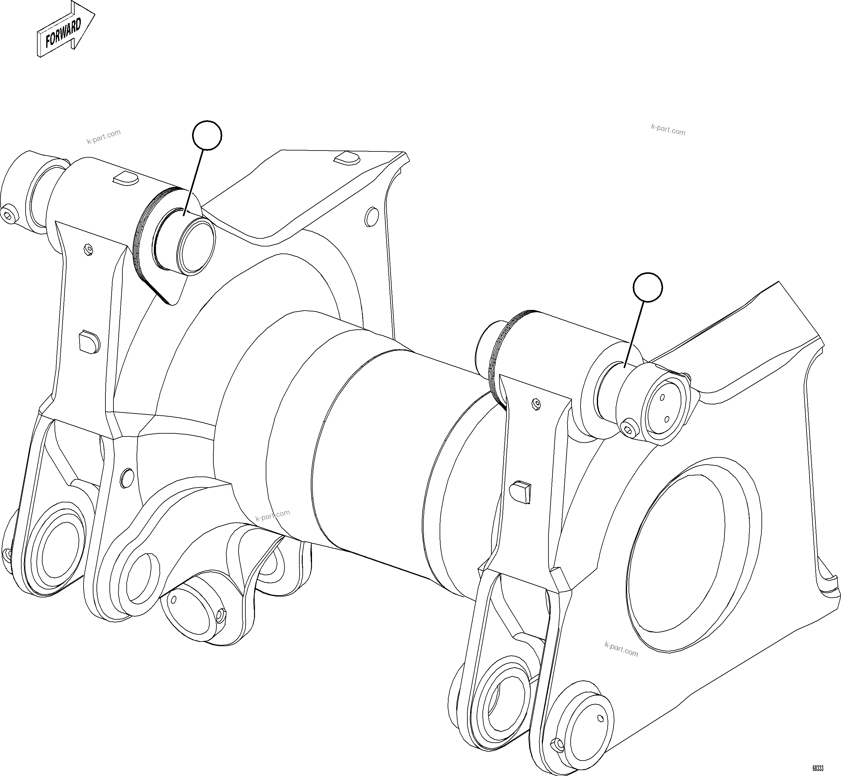 Komatsu parts book diagram for AFE78-H 930E-5 S/N A40038 - A40041, A40044 - A40045, A40048 - A40049, A40053  SOUTHFLANK: BODY PIVOT    2/3