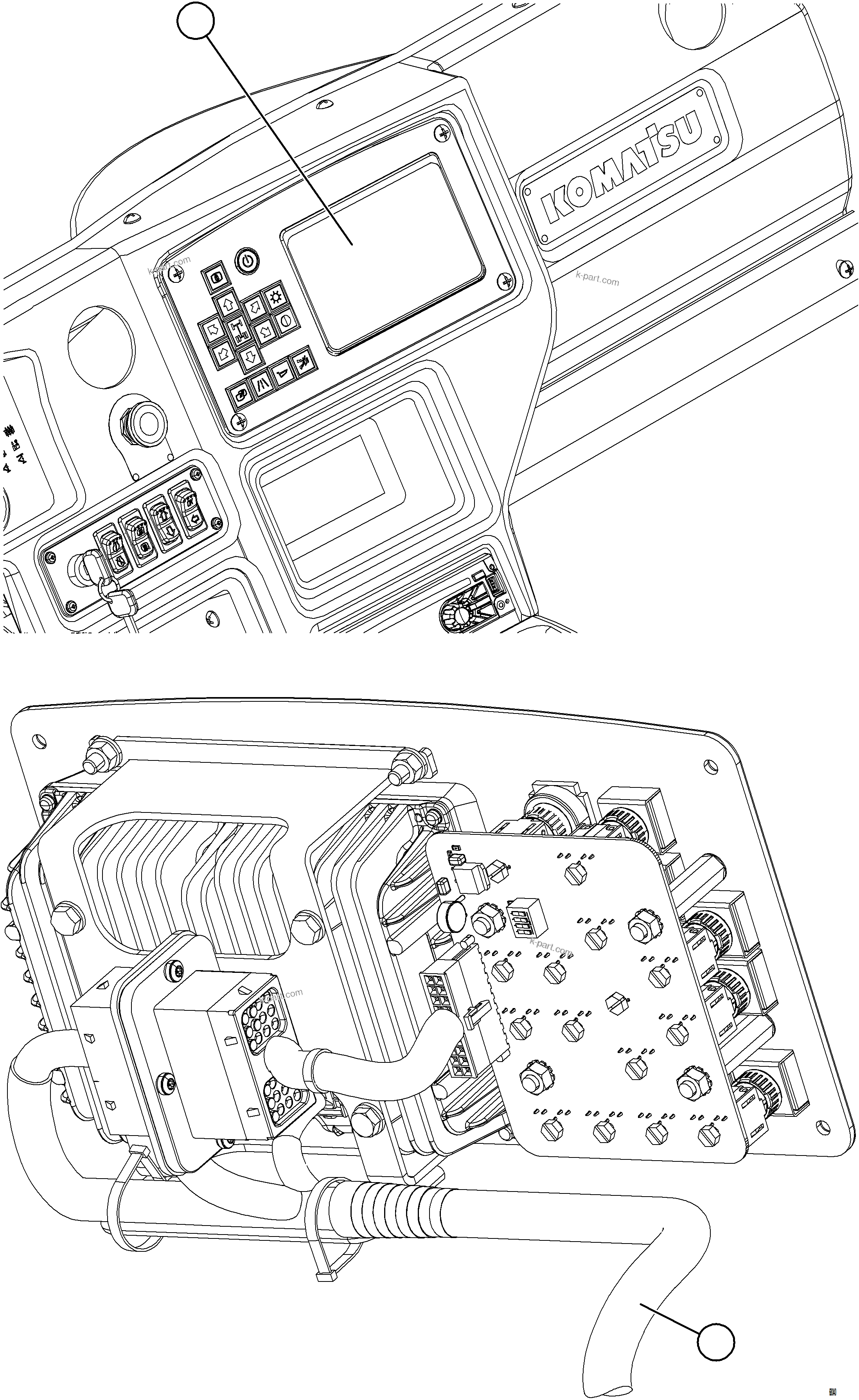 Komatsu parts book diagram for AFE78-H 930E-5 S/N A40038 - A40041, A40044 - A40045, A40048 - A40049, A40053  SOUTHFLANK: KOMVISION DASH MODULE INSTALLATION