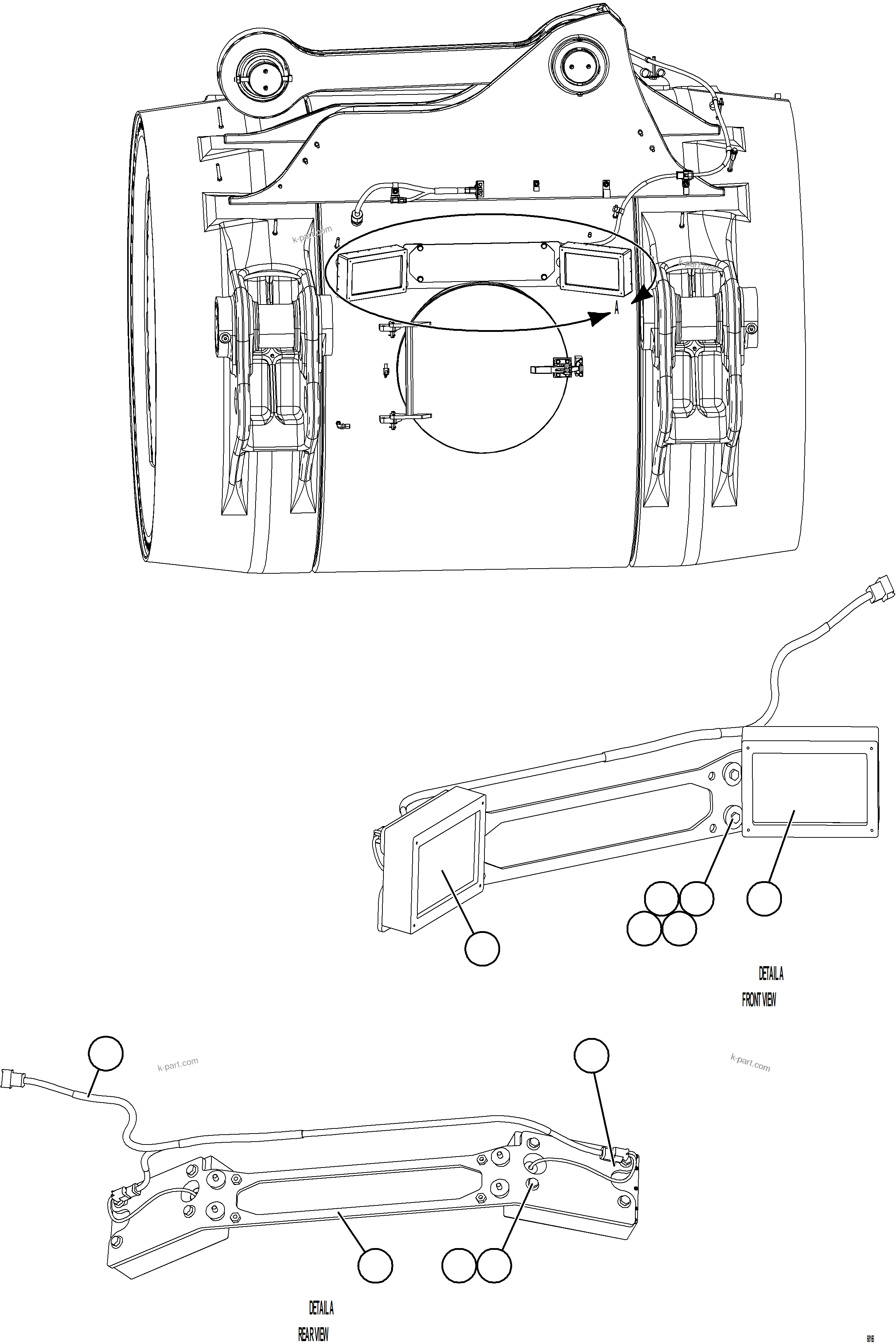 Komatsu parts book diagram for AFE78-H 930E-5 S/N A40038 - A40041, A40044 - A40045, A40048 - A40049, A40053  SOUTHFLANK: KOMVISION RADAR INSTALLATION - REAR