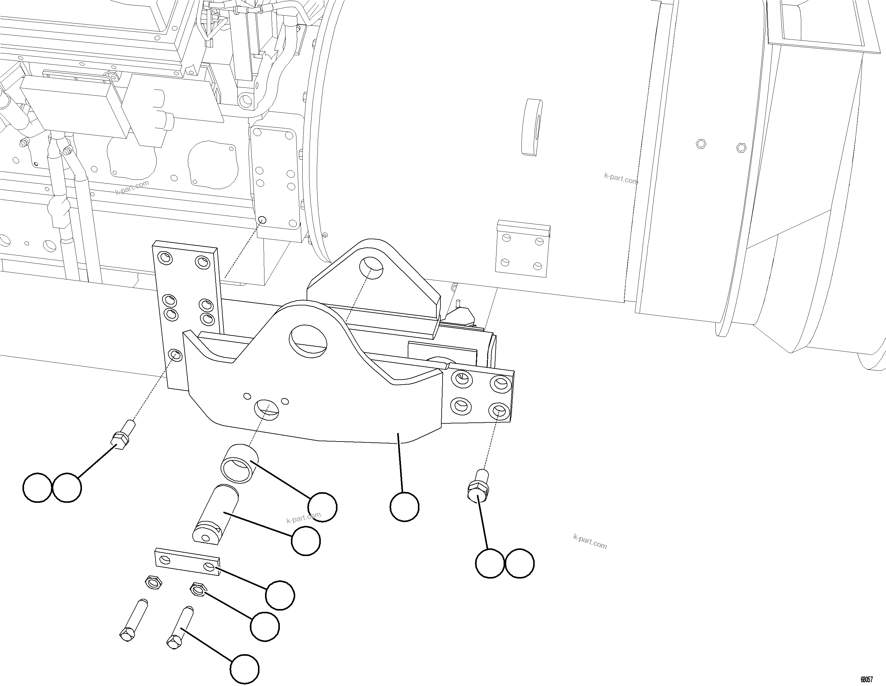 Komatsu parts book diagram for AFE78-S 930E-5 S/N A40078 - A40079  BOLIDEN: ENGINE CRADLE INSTALLATION