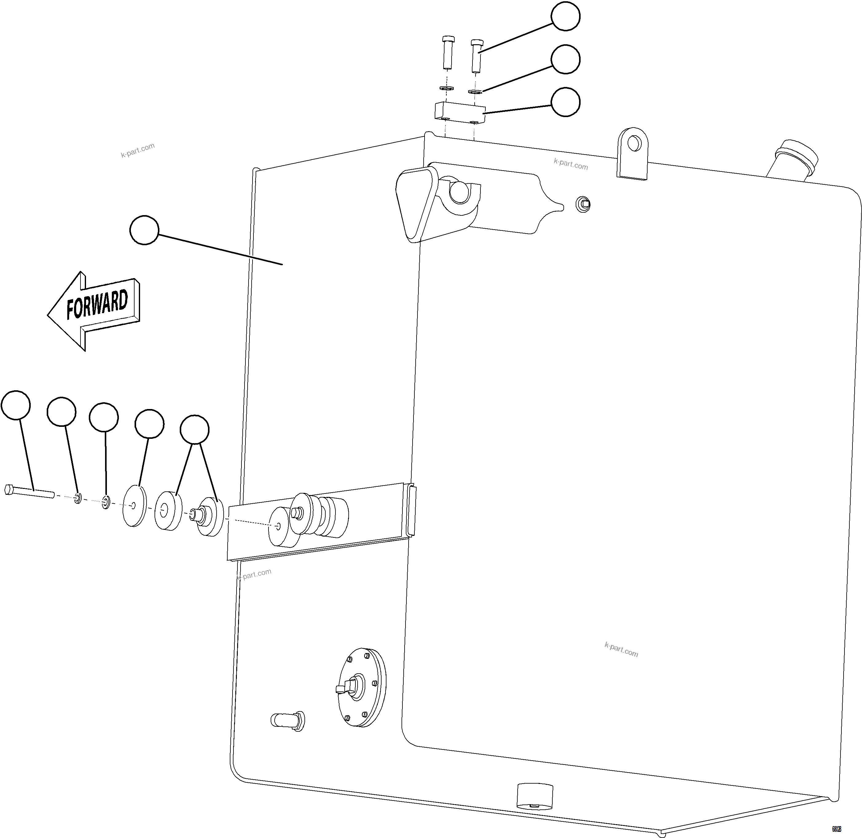 Komatsu parts book diagram for AFE78-S 930E-5 S/N A40078 - A40079  BOLIDEN: FUEL TANK INSTALLATION