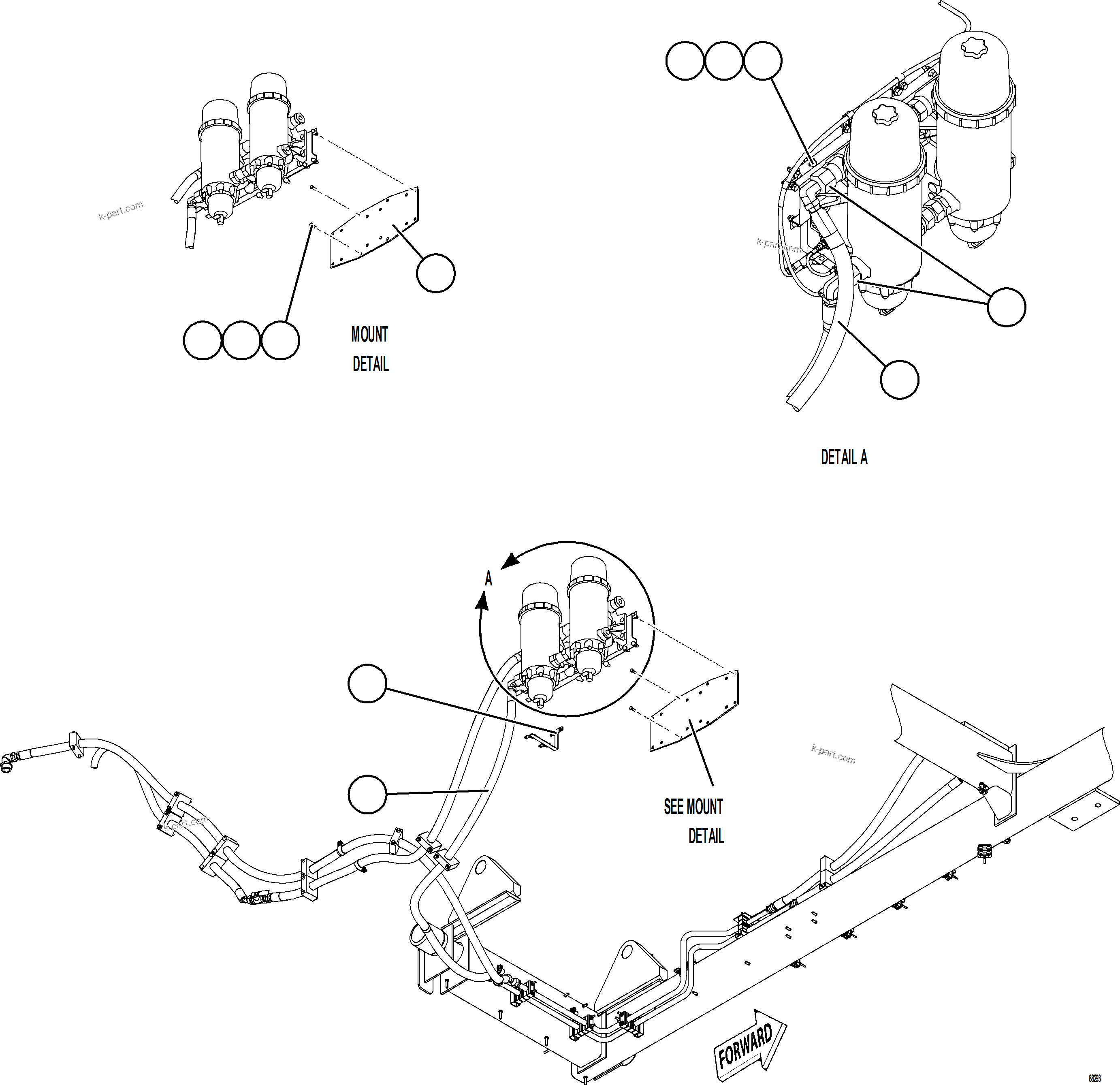 Komatsu parts book diagram for AFE78-S 930E-5 S/N A40078 - A40079  BOLIDEN: FUEL SYSTEM PIPING    4/4