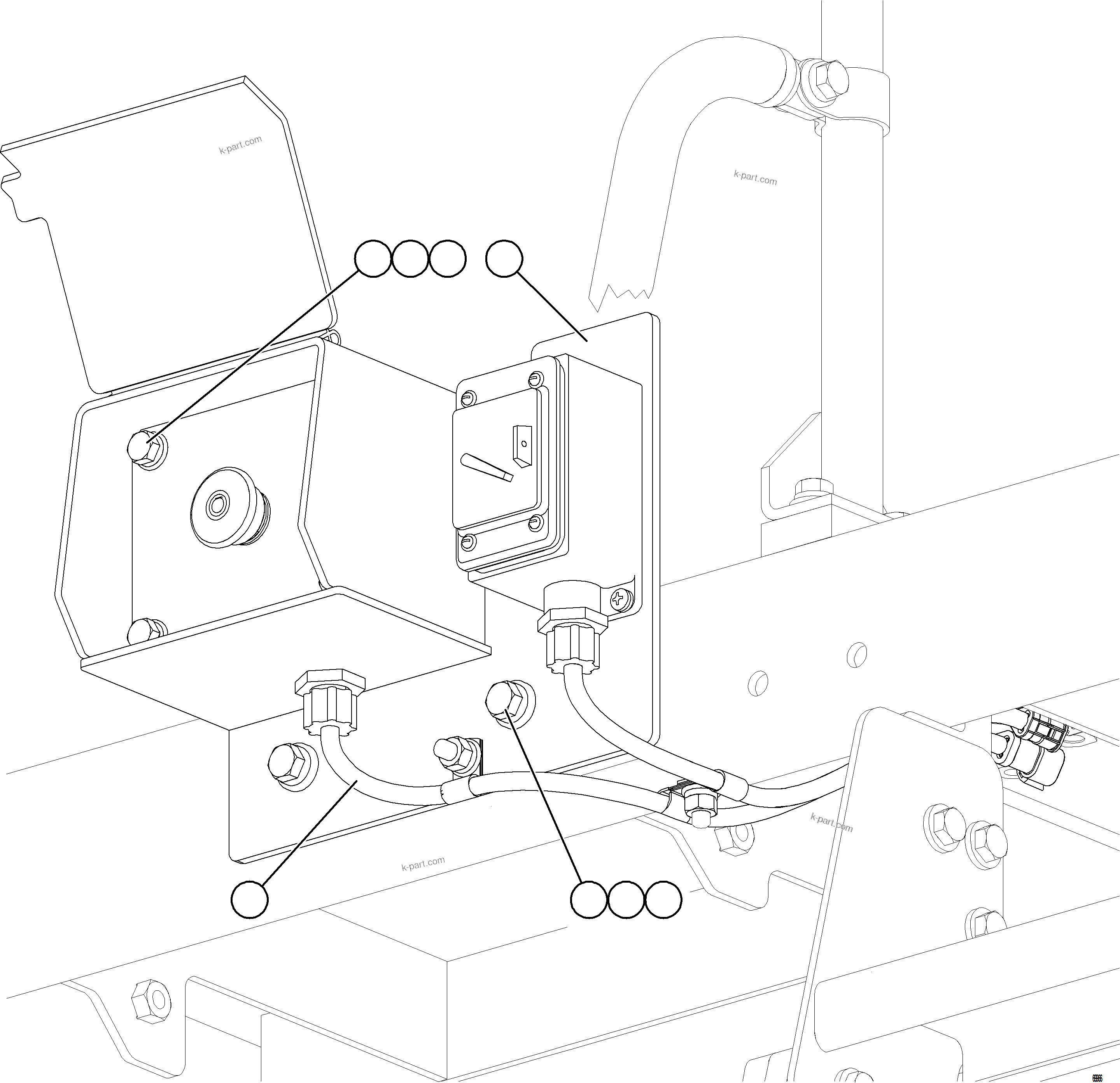 Komatsu parts book diagram for AFE78-S 930E-5 S/N A40078 - A40079  BOLIDEN: GROUND LEVEL ENGINE SHUTDOWN SWITCH