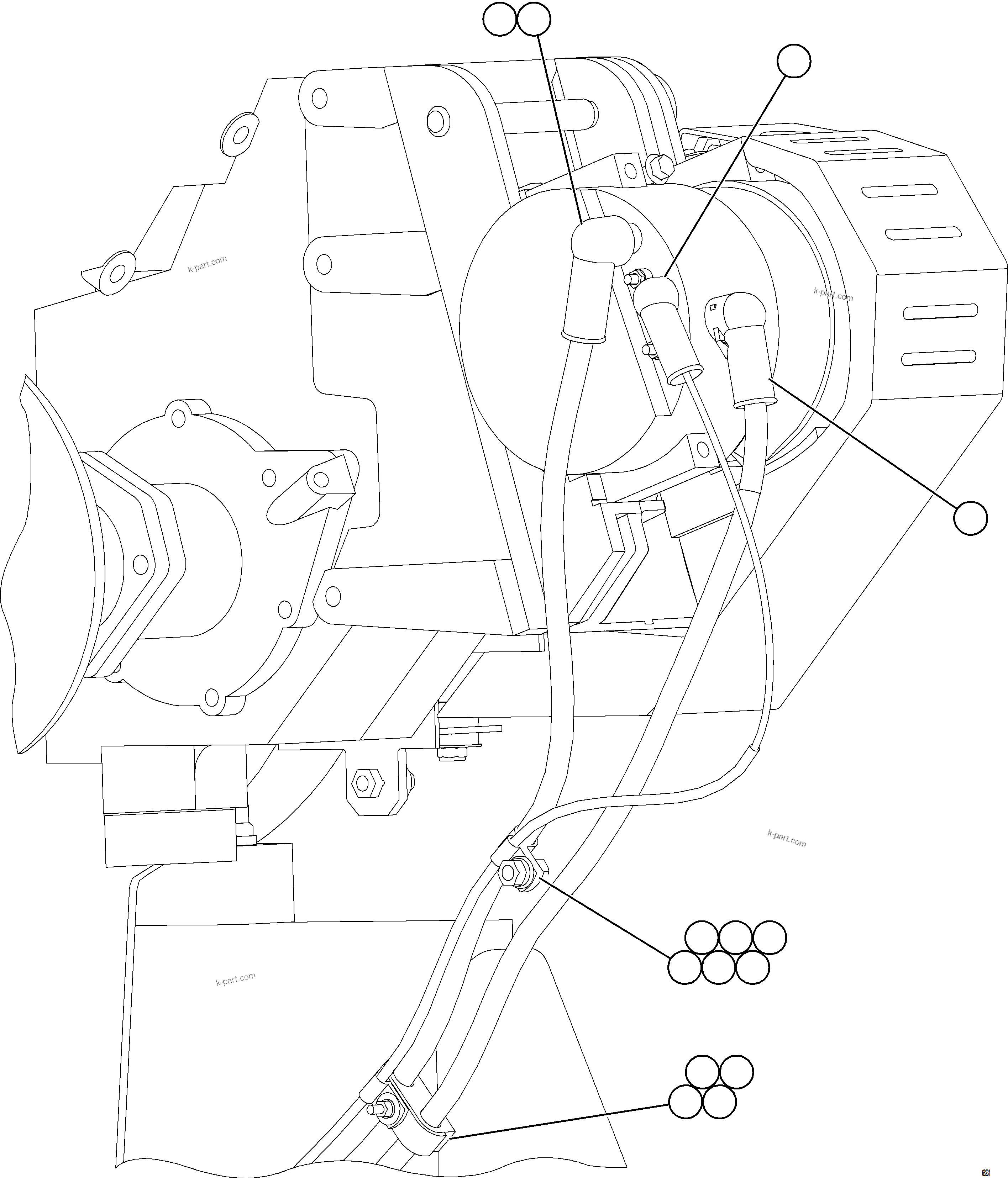 Komatsu parts book diagram for AFE78-S 930E-5 S/N A40078 - A40079  BOLIDEN: BATTERY CHARGING ALTERNATOR WIRING
