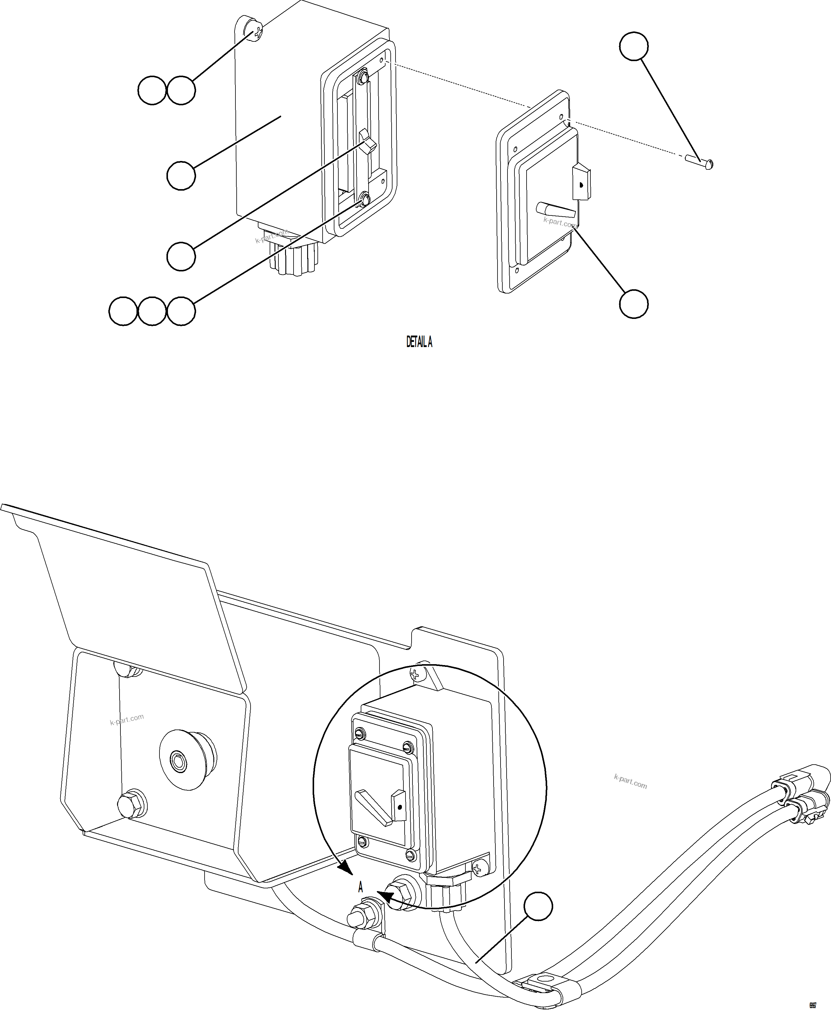 Komatsu parts book diagram for AFE78-S 930E-5 S/N A40078 - A40079  BOLIDEN: GROUND LEVEL LADDER LIGHT SWITCH
