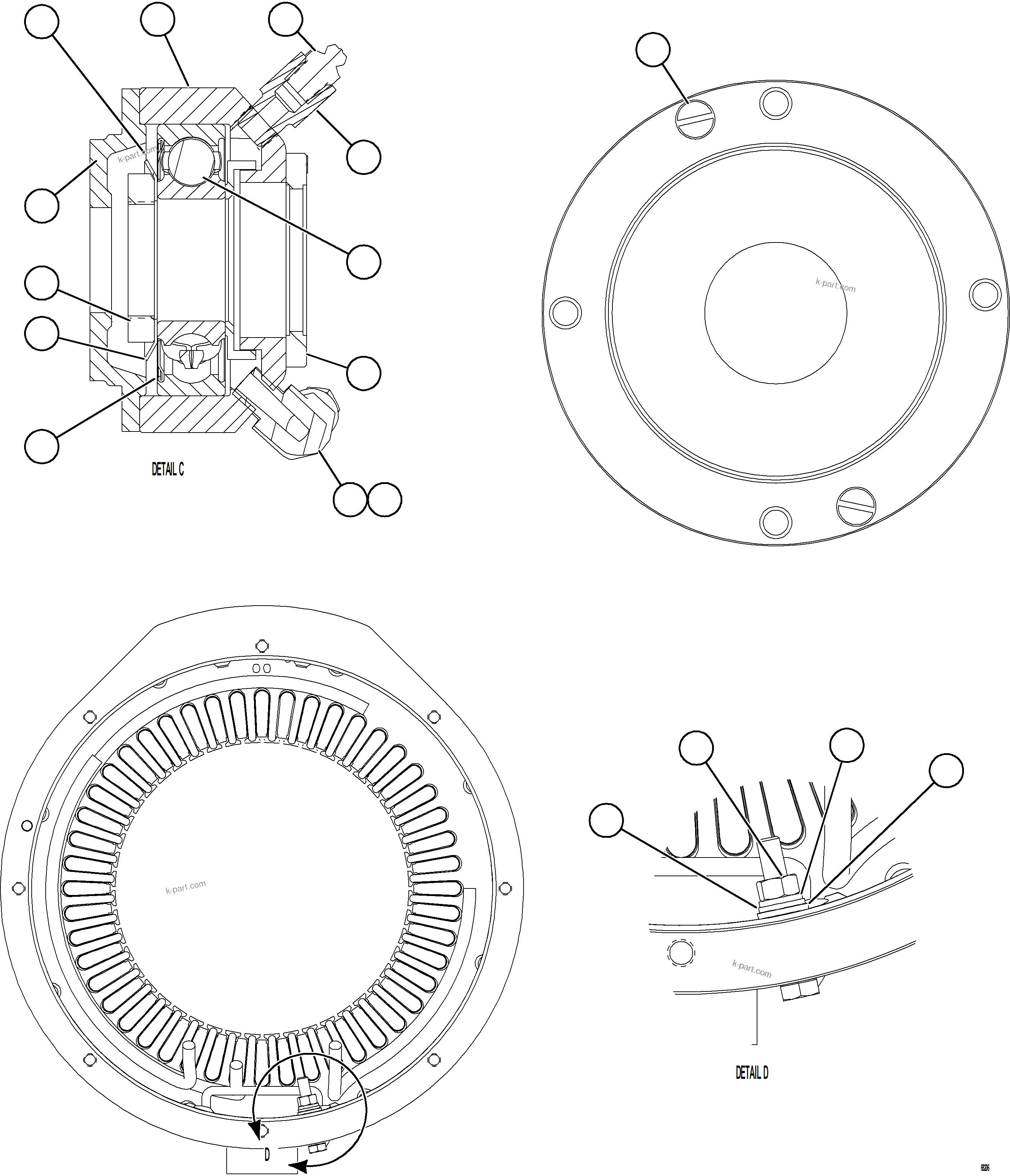 Komatsu parts book diagram for AFE78-S 930E-5 S/N A40078 - A40079  BOLIDEN: GRID BLOWER MOTOR    2/4    58F-98-01340