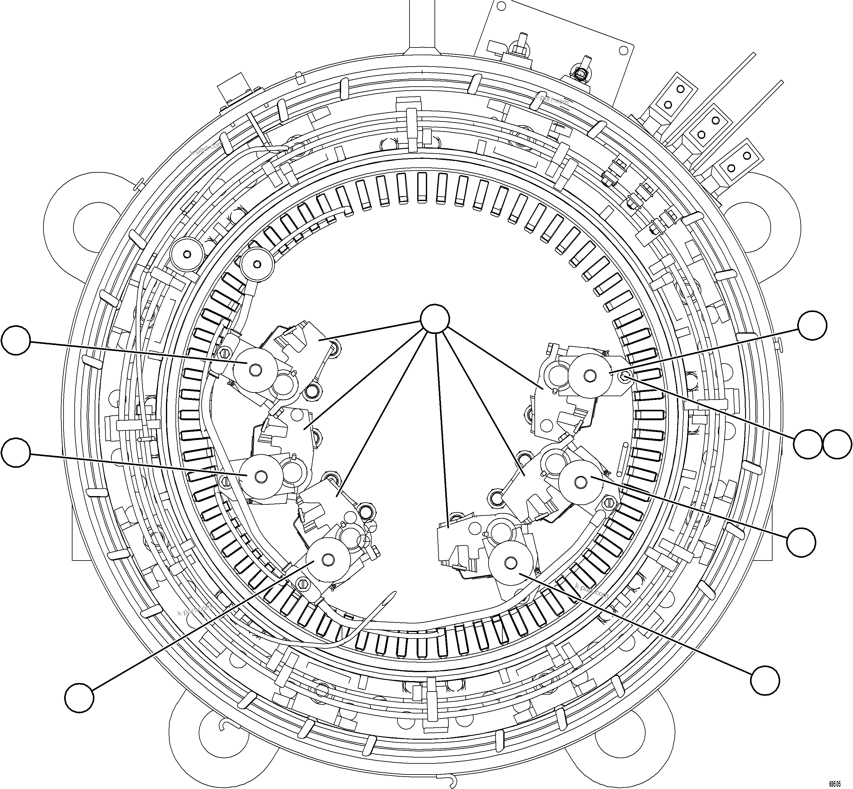 Komatsu parts book diagram for AFE78-S 930E-5 S/N A40078 - A40079  BOLIDEN: ALTERNATOR - FIELD CONNECTOR (BRUSH HOLDER)