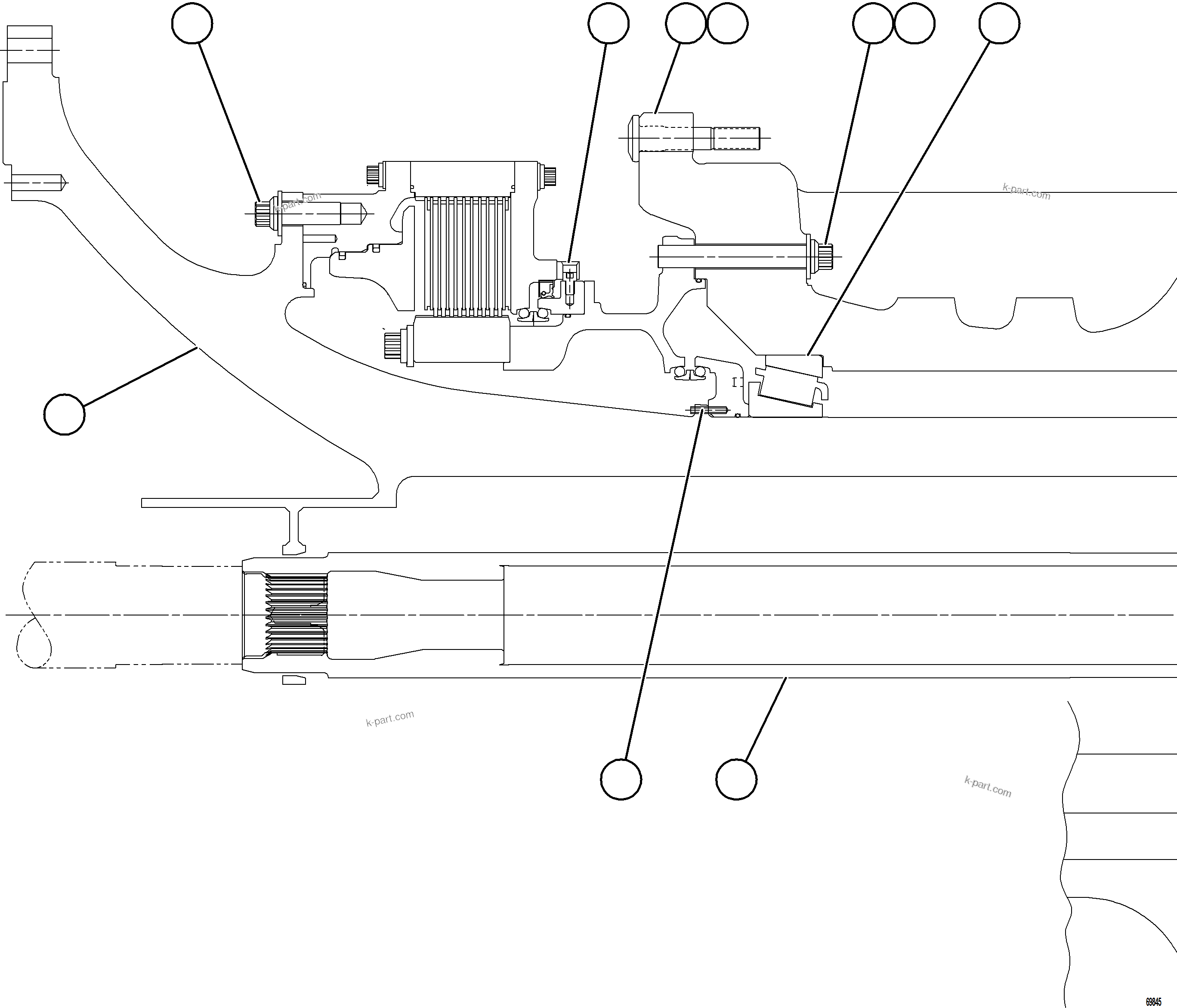 Komatsu parts book diagram for AFE78-S 930E-5 S/N A40078 - A40079  BOLIDEN: TRANSMISSION    1/2    58F-30-00190