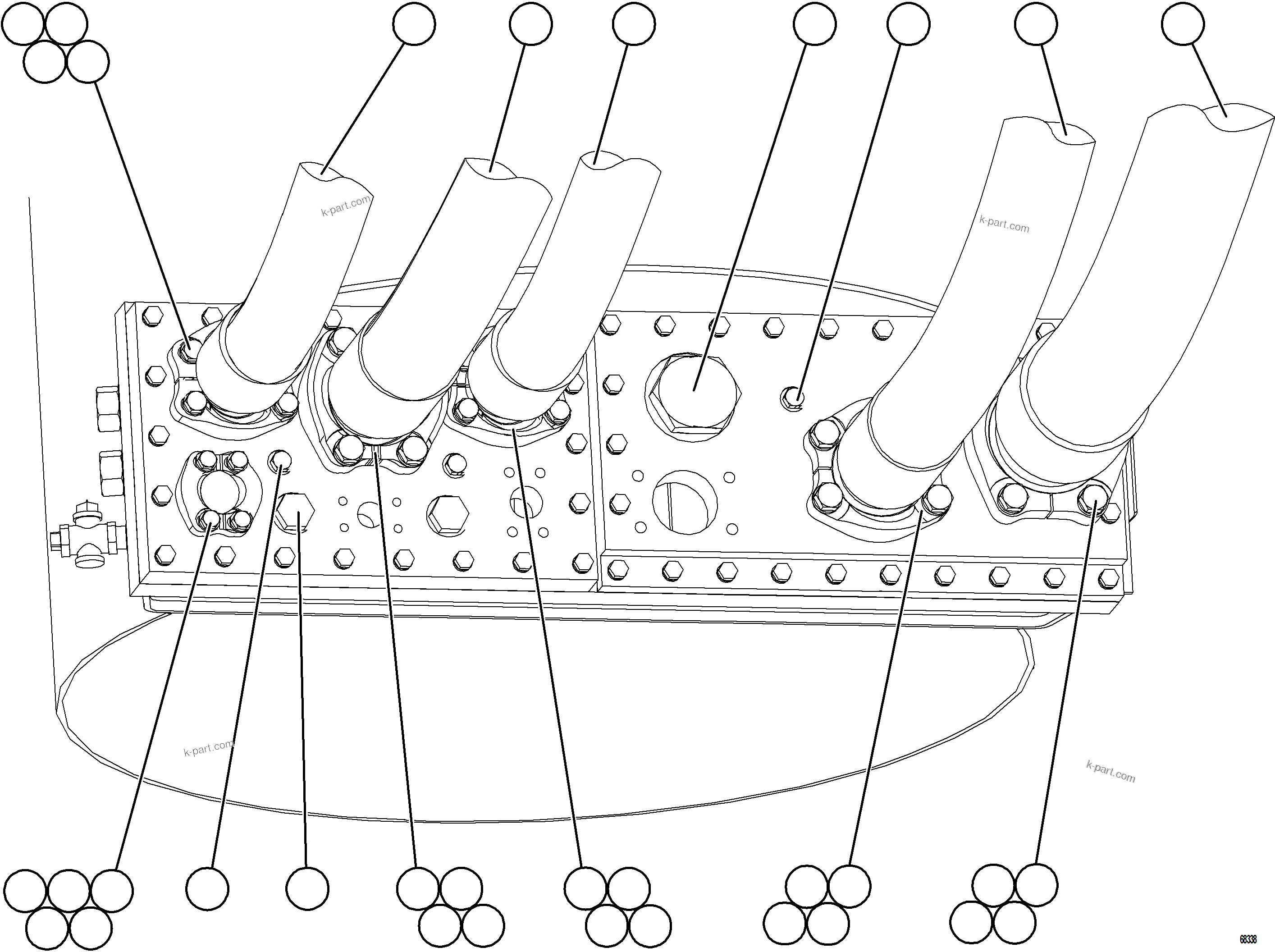 Komatsu parts book diagram for AFE78-S 930E-5 S/N A40078 - A40079  BOLIDEN: HYDRAULIC TANK PIPING - HOIST CIRCUIT    2/2